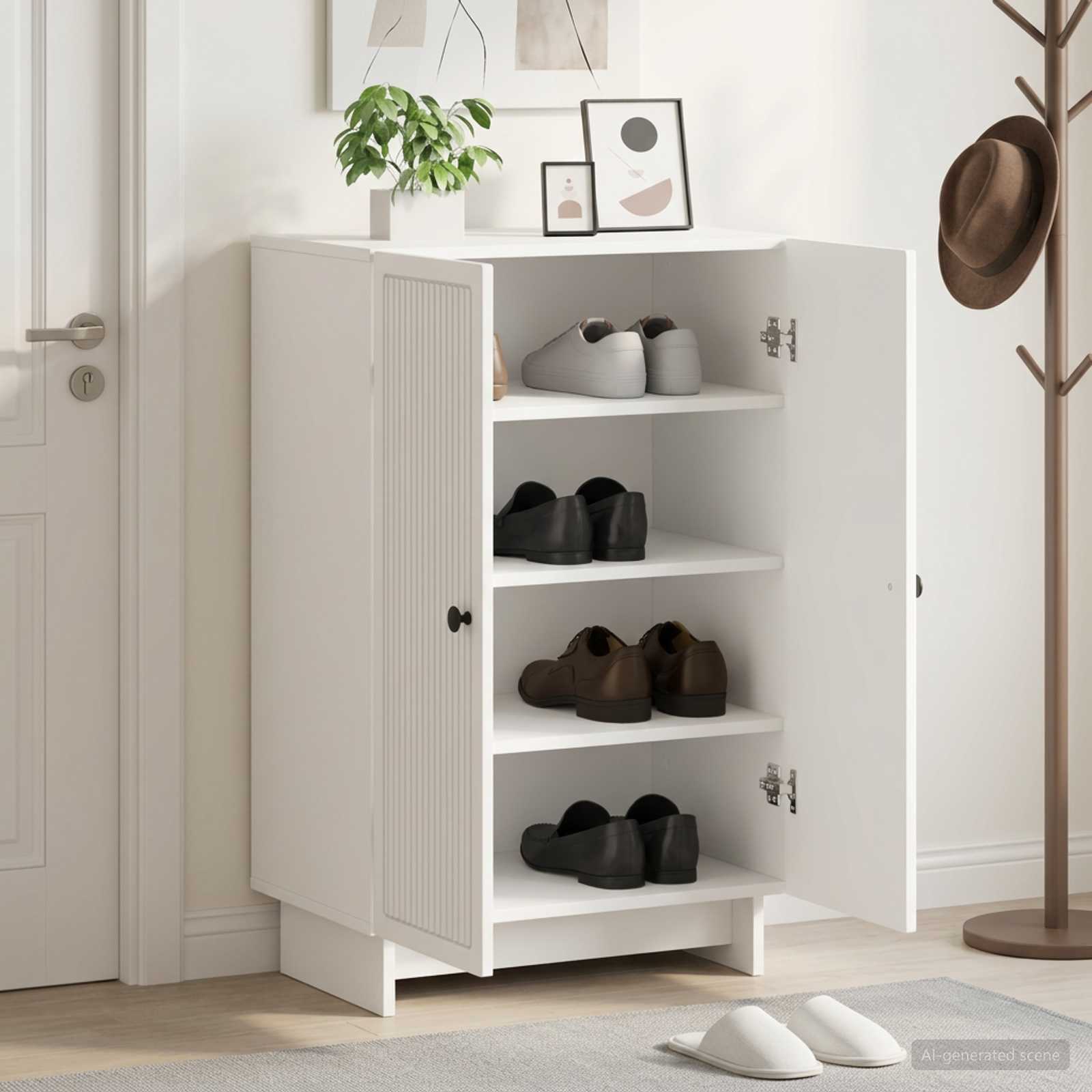 Batu skrynia EDE 59,5 x 39,5 x 90 cm Apdirbta mediena Balta