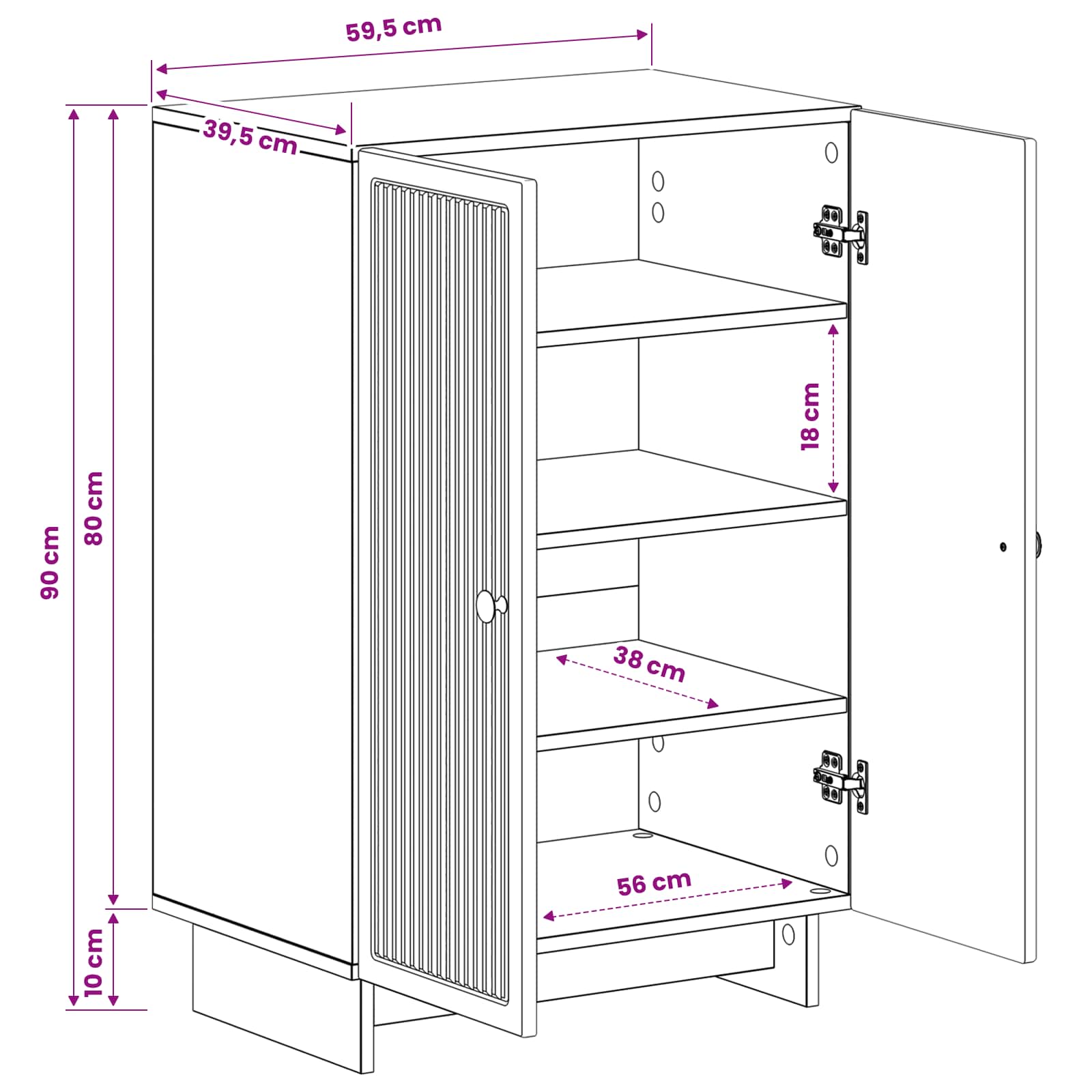 Batu skrynia EDE 59,5 x 39,5 x 90 cm Apdirbta mediena
