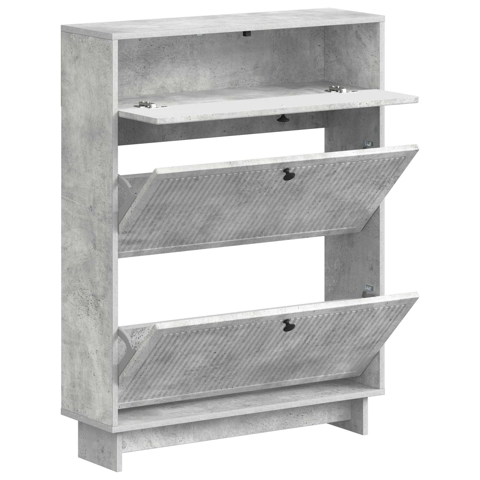 Batu skrynia EDE 78 x 24 x 103 cm Apdirbta mediena Betono pilka