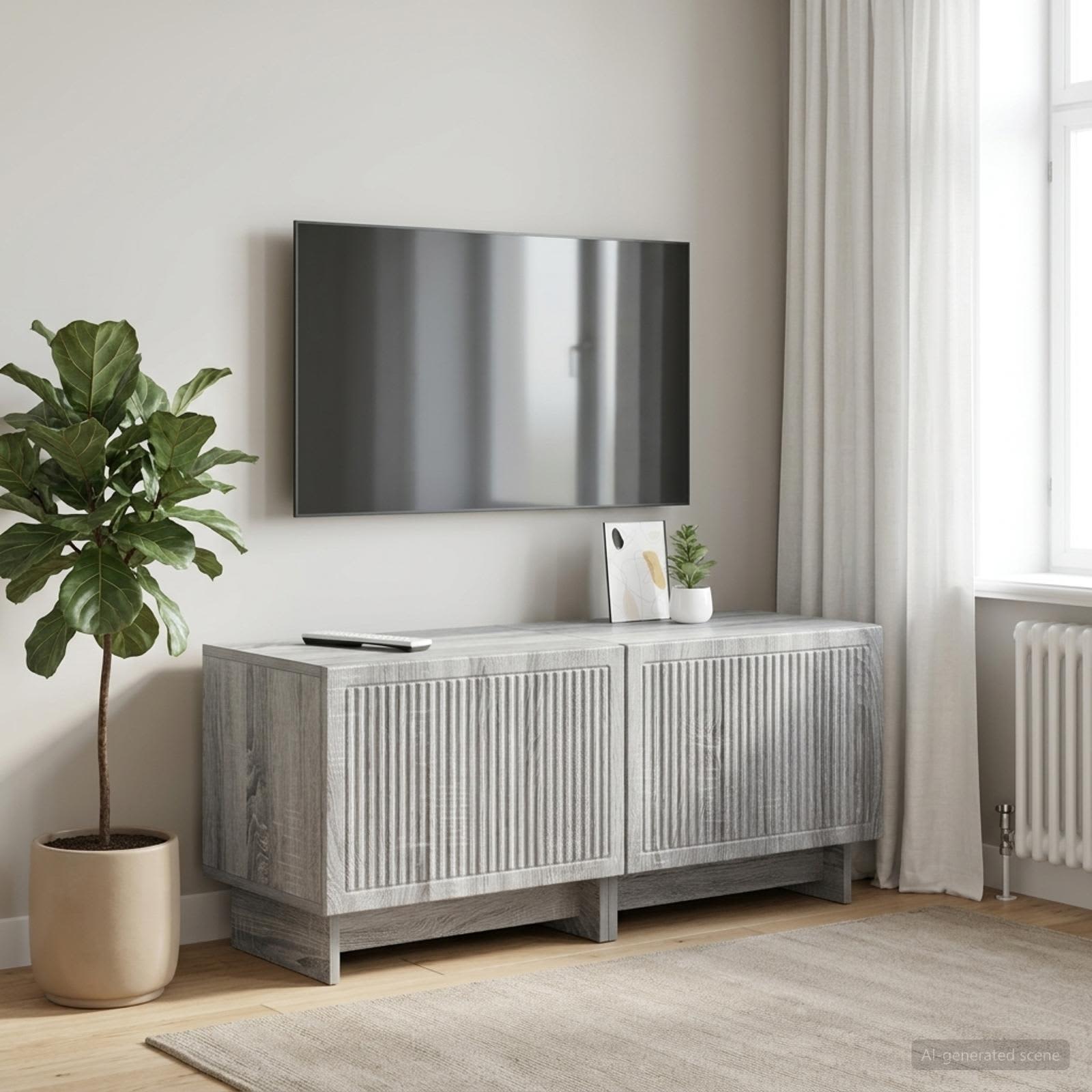 Televizoriaus spintelė Pilka Sonoma Apdirbta mediena