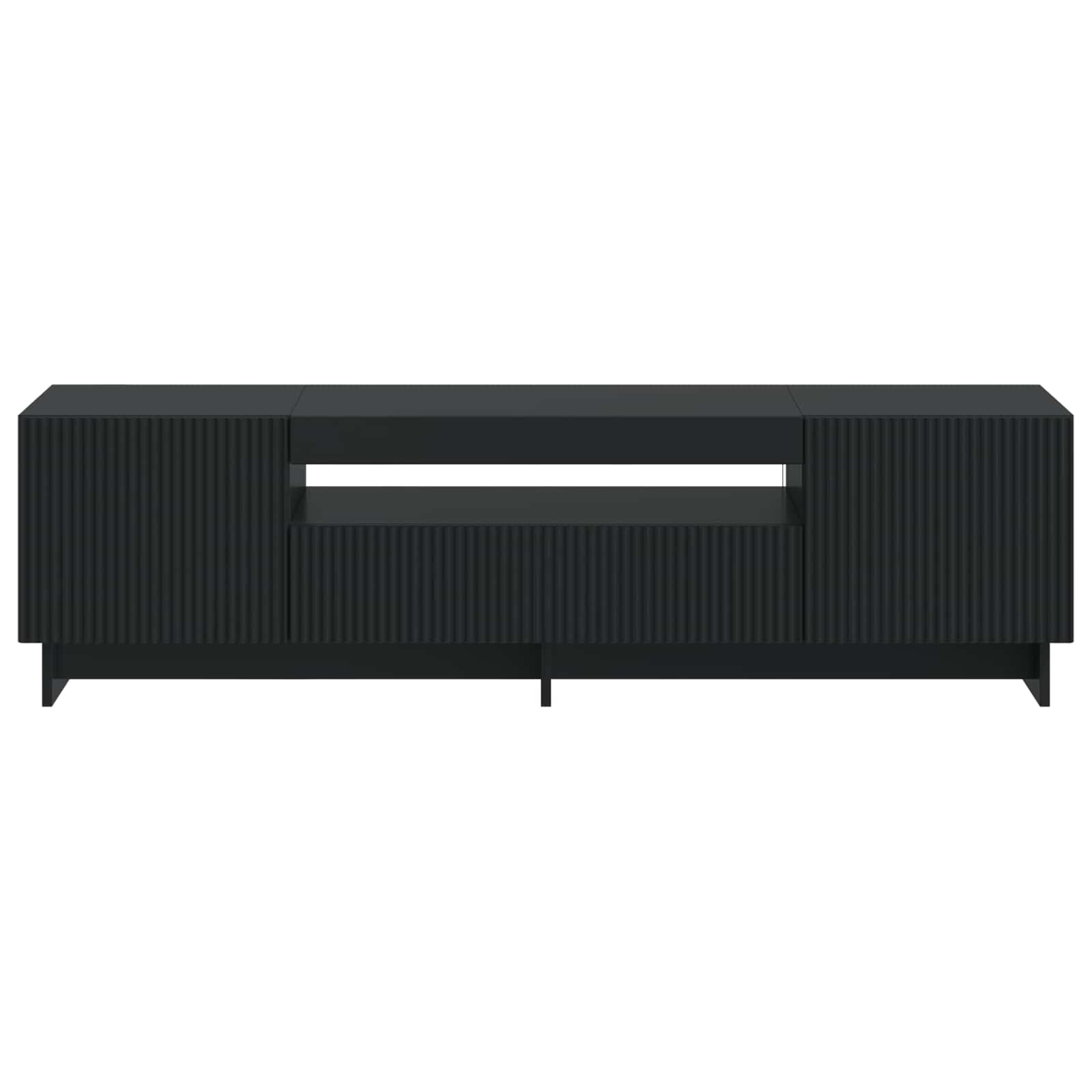 LED televizoriaus spintelė Juoda Apdirbta mediena