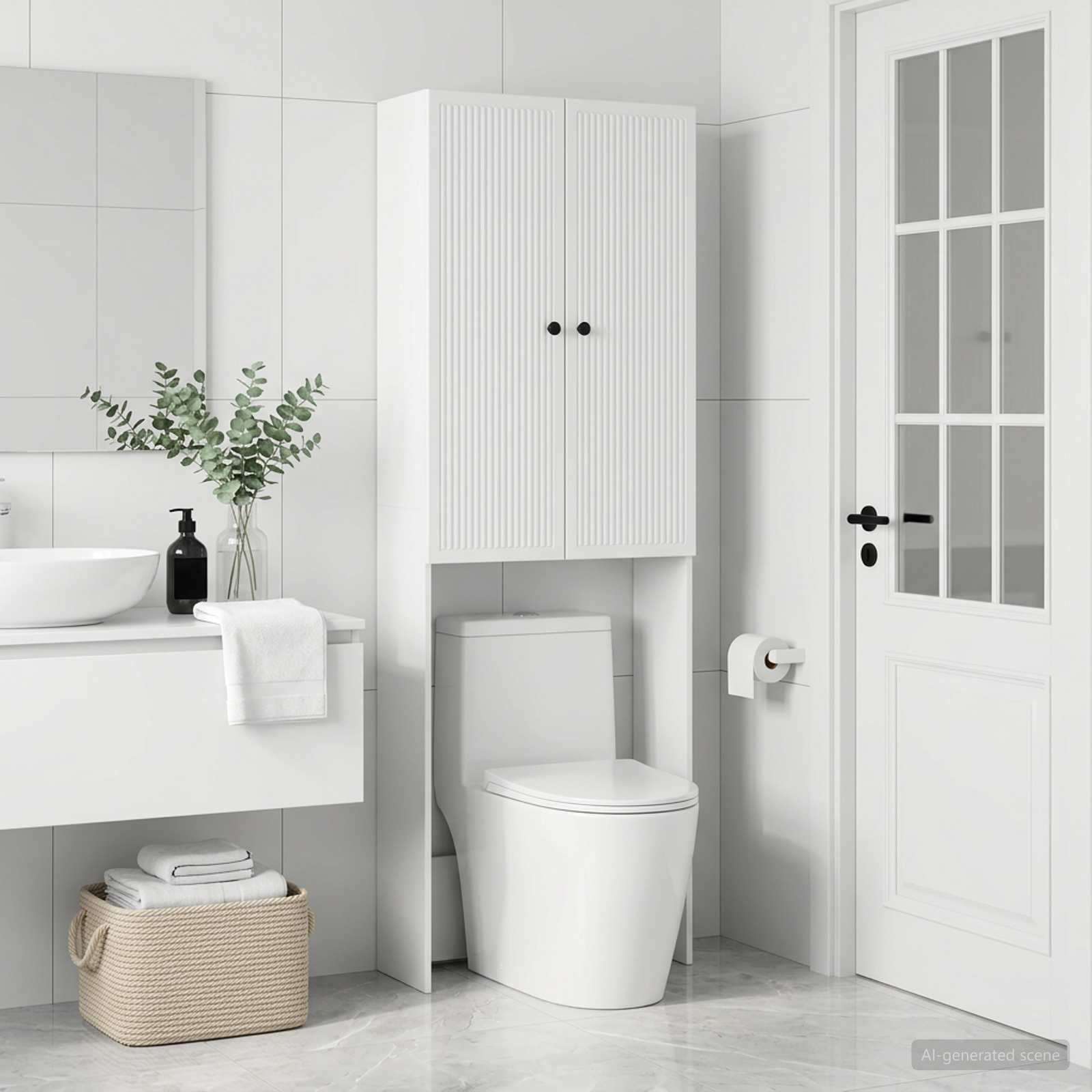 Tualeto spintelė EDE Balta 66 x 25,5 x 190 cm Apdirbta mediena