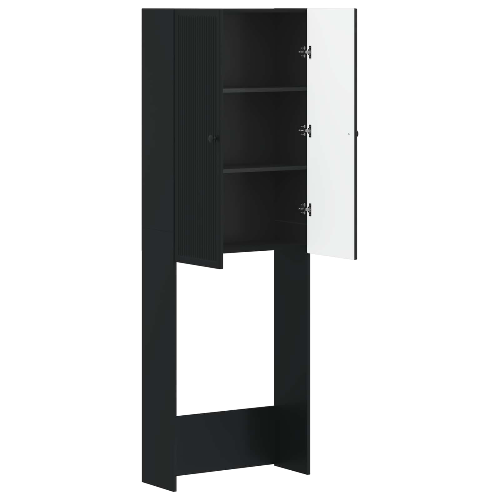 Tualeto spintelė EDE Juoda 66 x 25,5 x 190 cm Apdirbta mediena