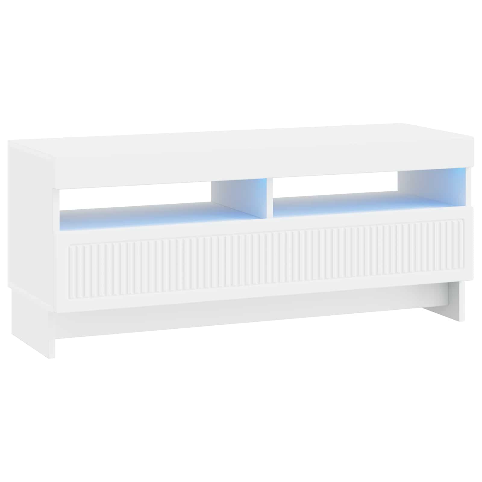 LED televizoriaus spintelė Balta Apdirbta mediena