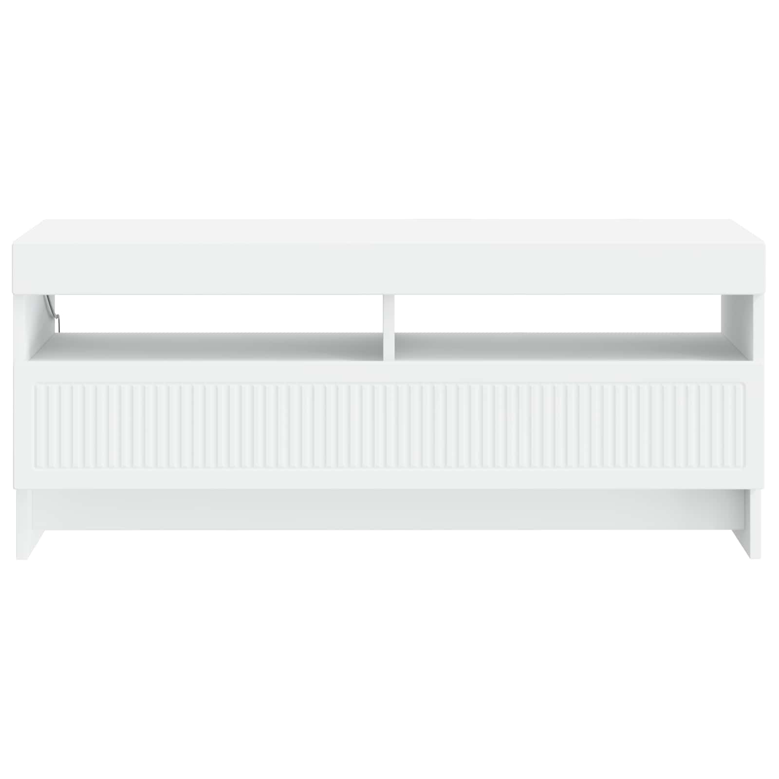 LED televizoriaus spintelė Balta Apdirbta mediena