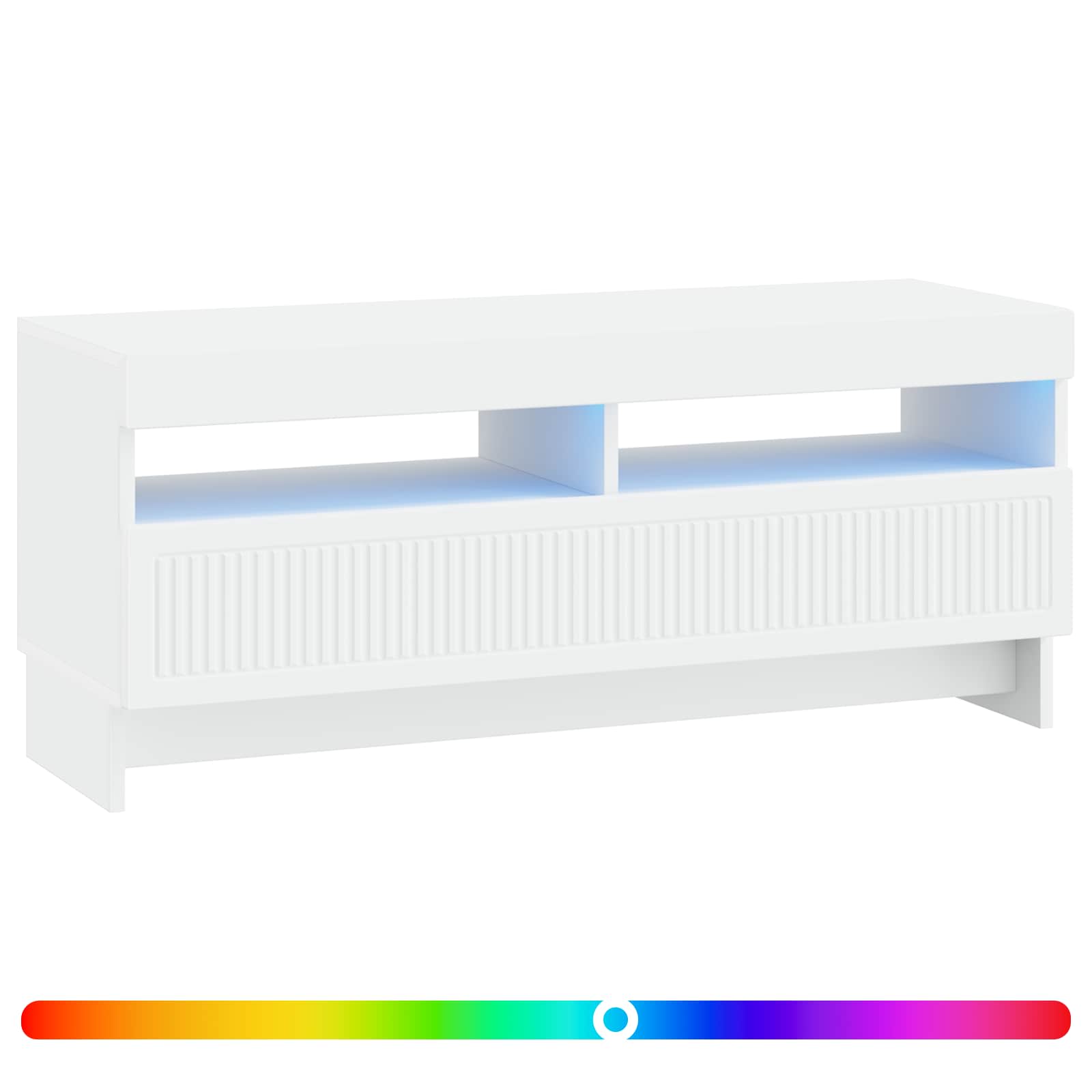 LED televizoriaus spintelė Balta Apdirbta mediena