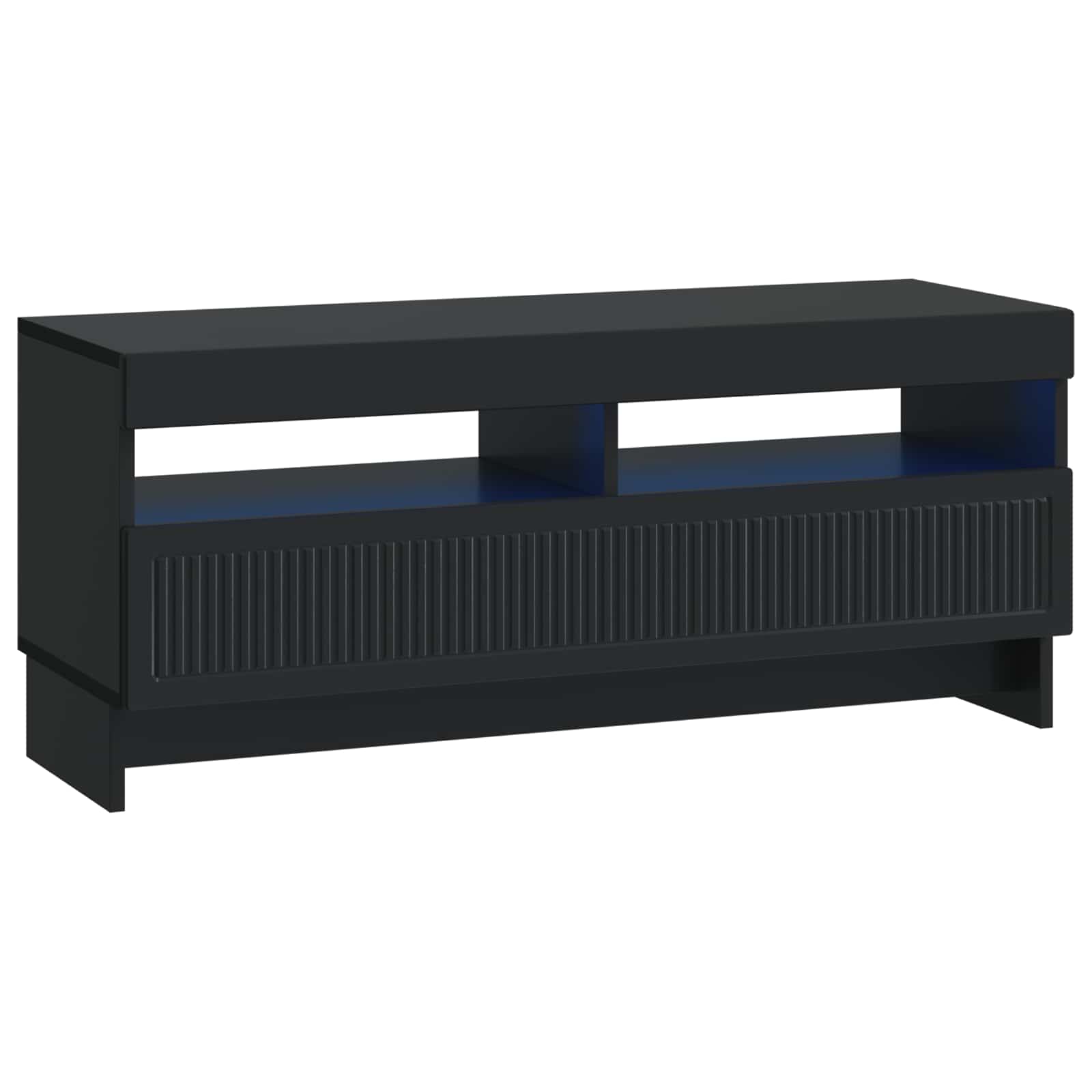 LED televizoriaus spintelė Juoda Apdirbta mediena