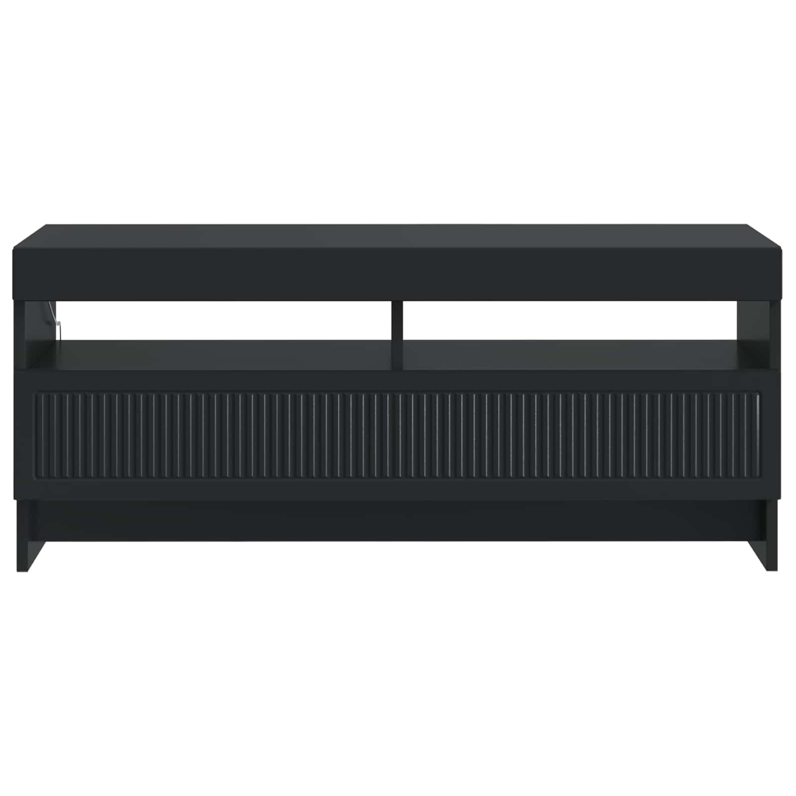 LED televizoriaus spintelė Juoda Apdirbta mediena