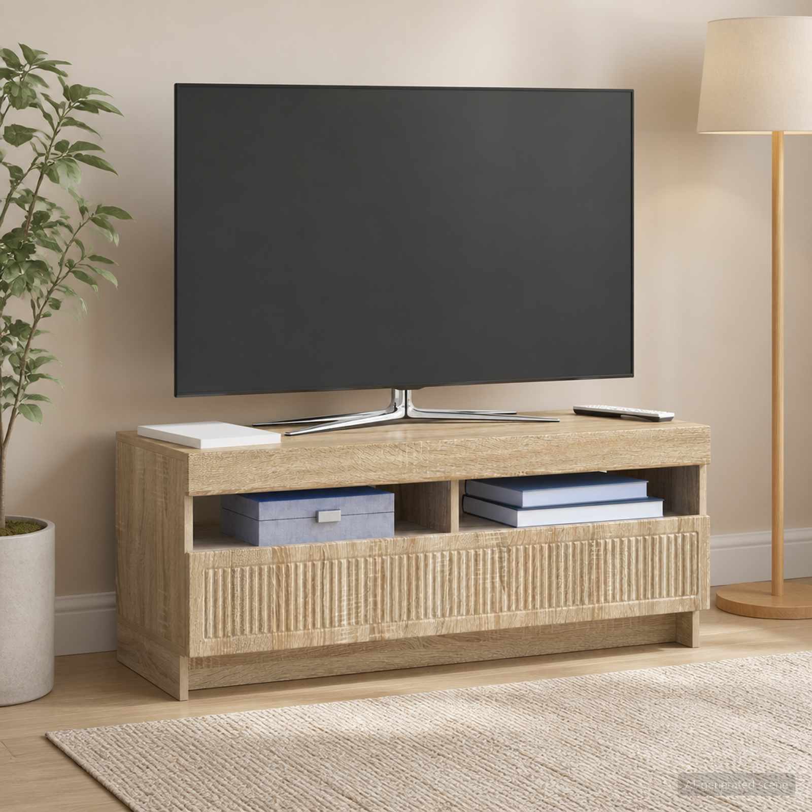 LED televizoriaus spintelė Sonoma ąžuolas Apdirbta mediena