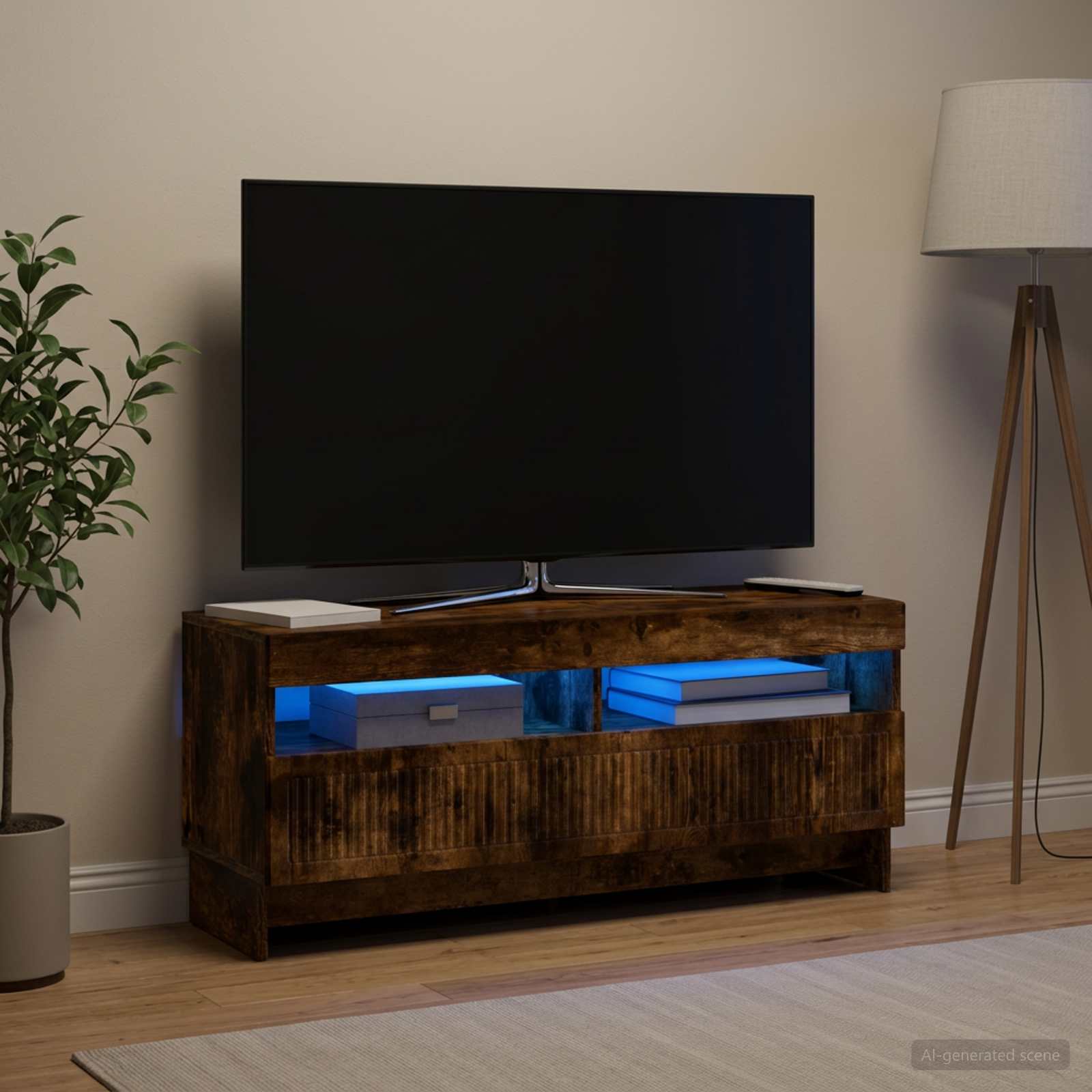 LED televizoriaus spintelė Dūminio ąžuolo Apdirbta mediena