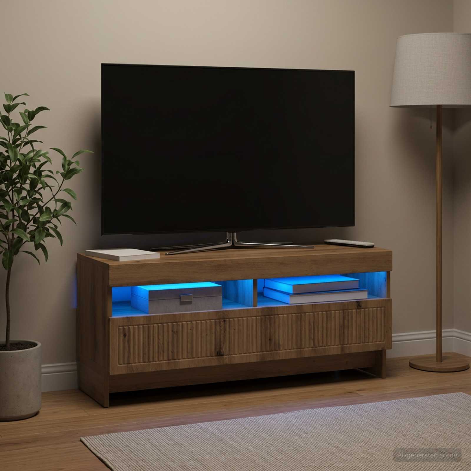 LED televizoriaus spintelė Artisano ąžuolo Apdirbta mediena