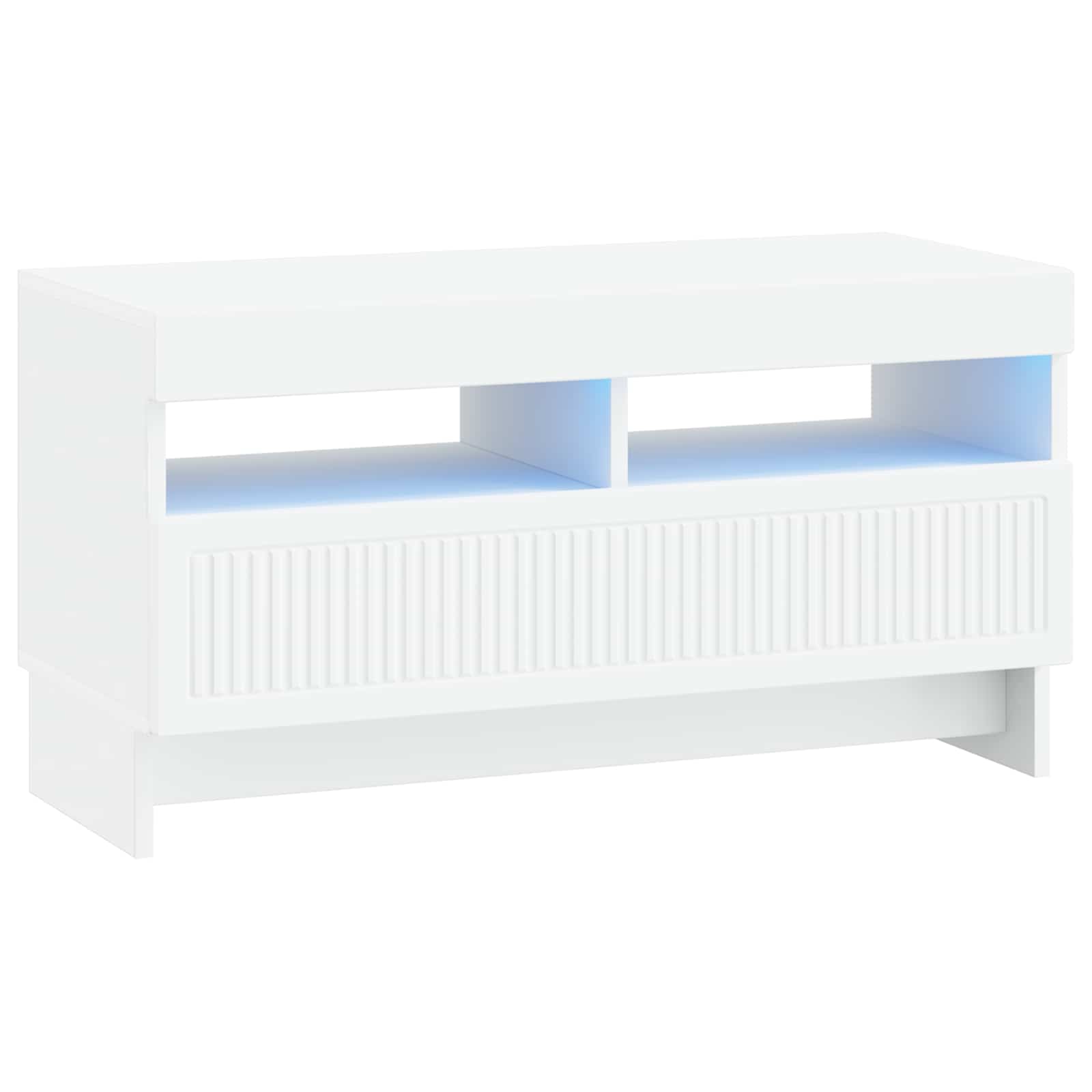 LED televizoriaus spintelė Balta Apdirbta mediena