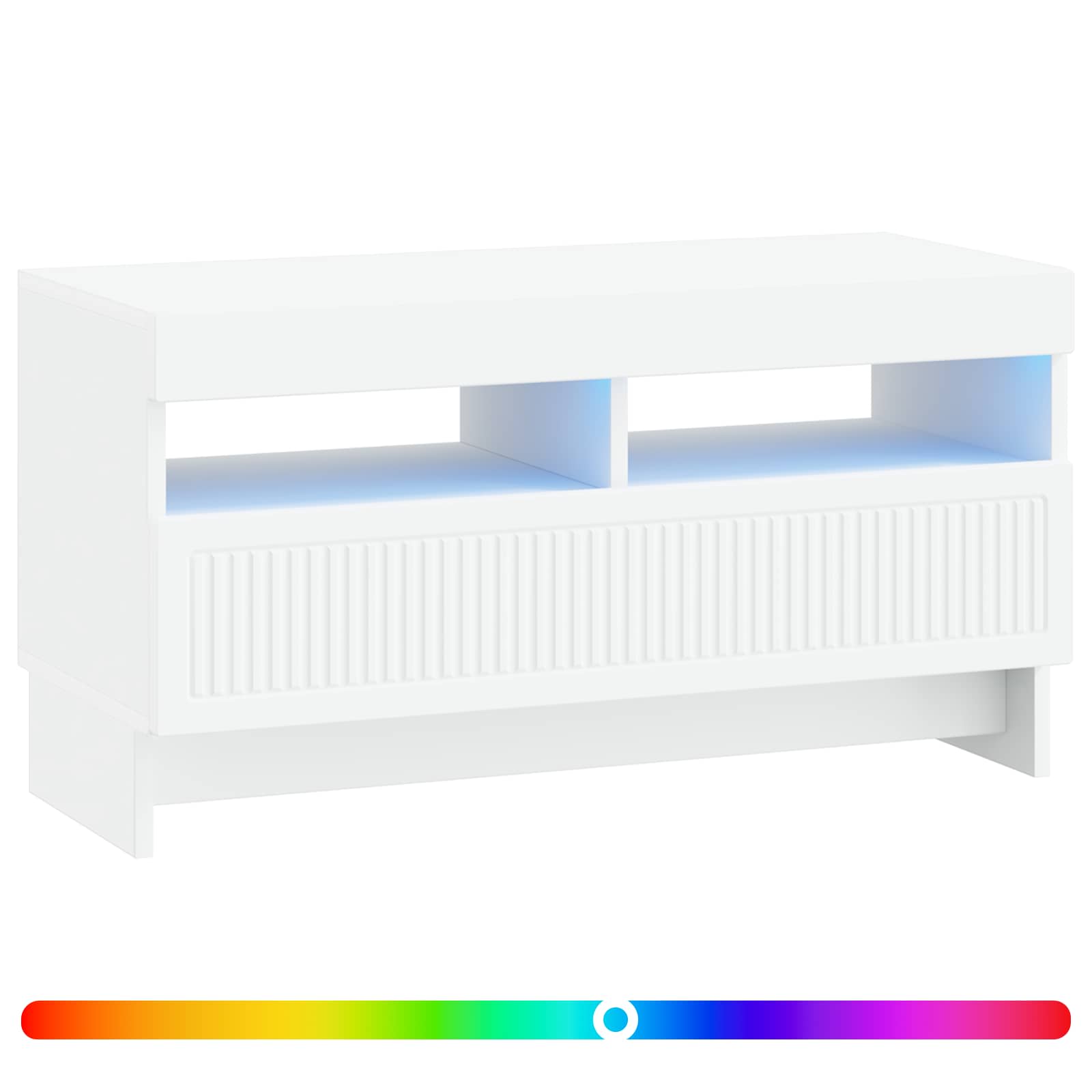 LED televizoriaus spintelė Balta Apdirbta mediena