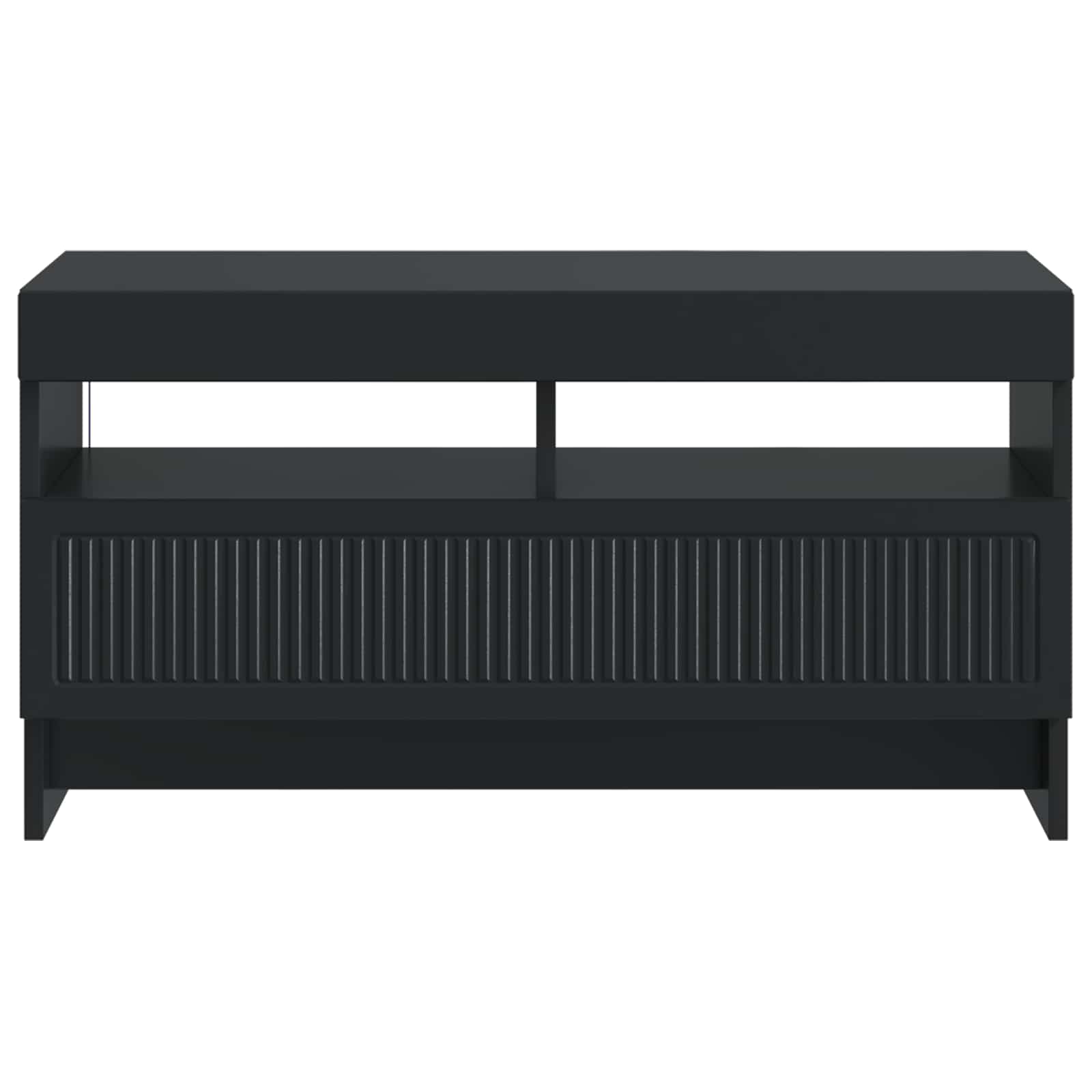 LED televizoriaus spintelė Juoda Apdirbta mediena