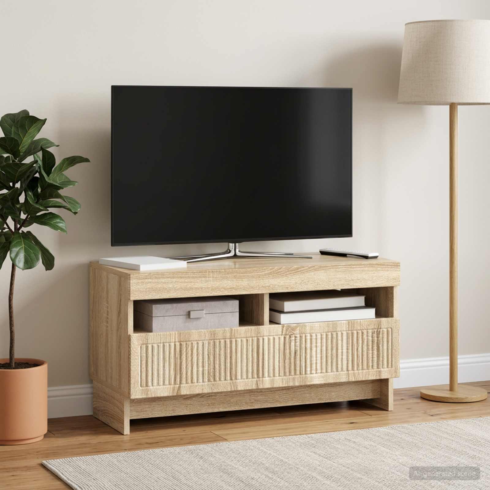 LED televizoriaus spintelė Sonoma ąžuolas Apdirbta mediena