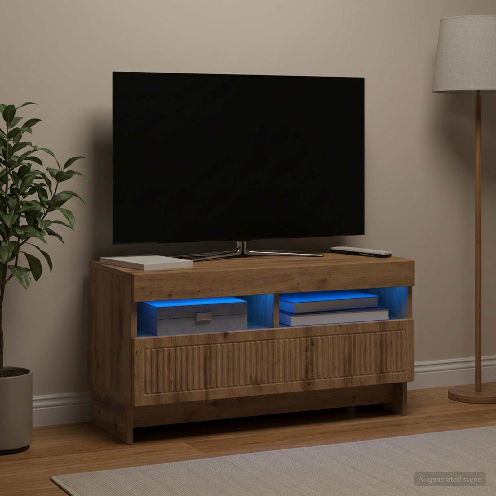 LED televizoriaus spintelė Artisano ąžuolo Apdirbta mediena