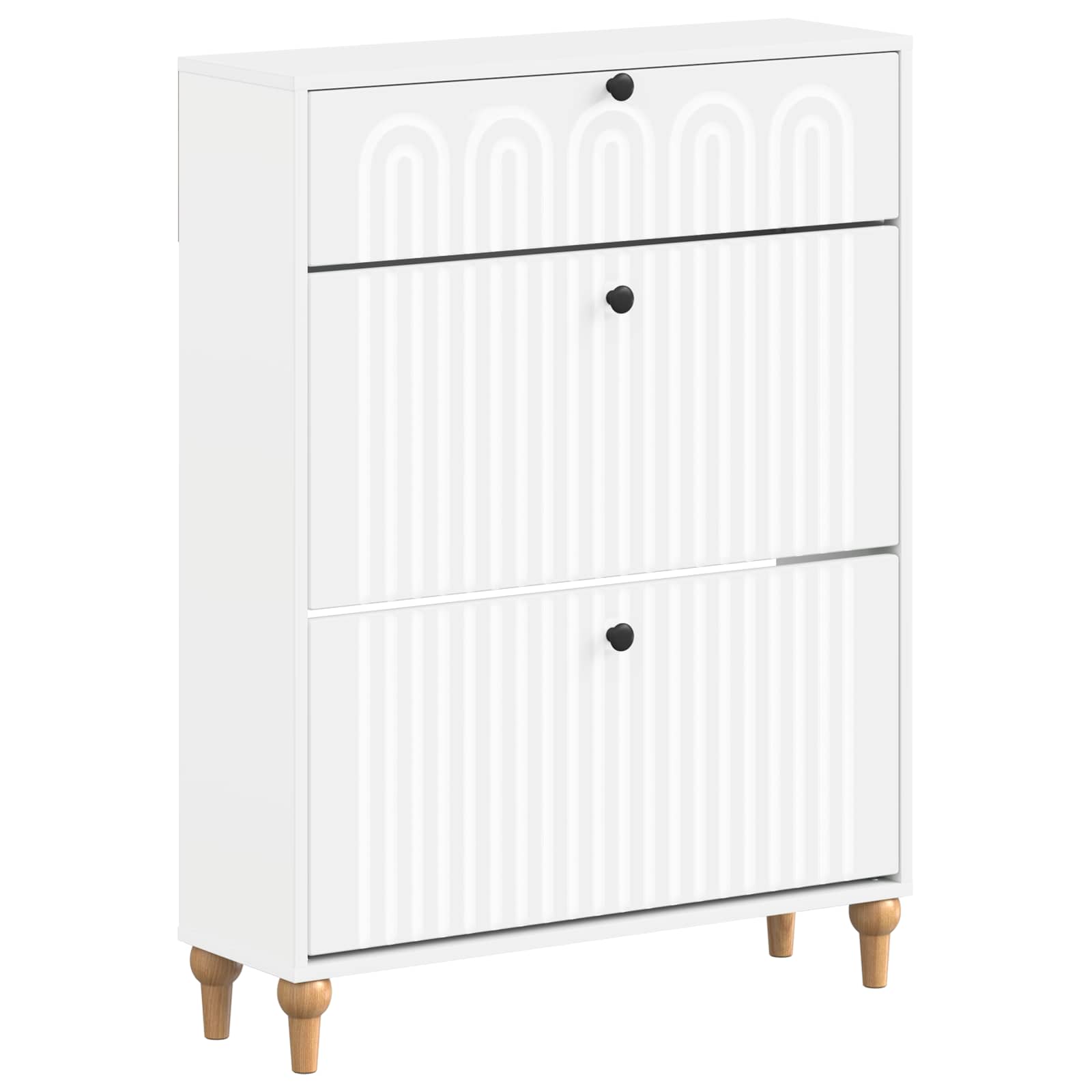 Batu skrynia ALKMAAR 78 x 24 x 103 cm Apdirbta mediena Balta