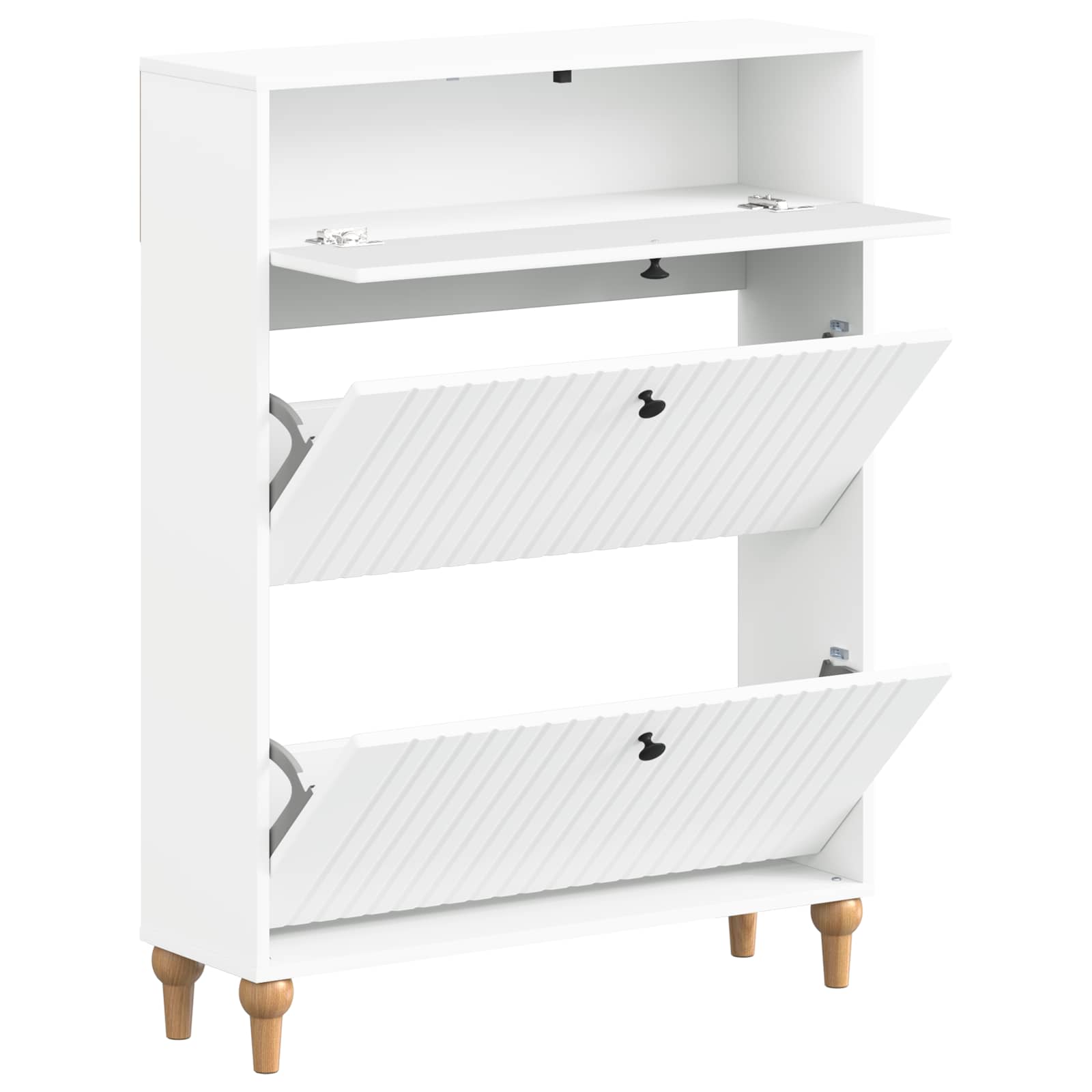 Batu skrynia ALKMAAR 78 x 24 x 103 cm Apdirbta mediena Balta