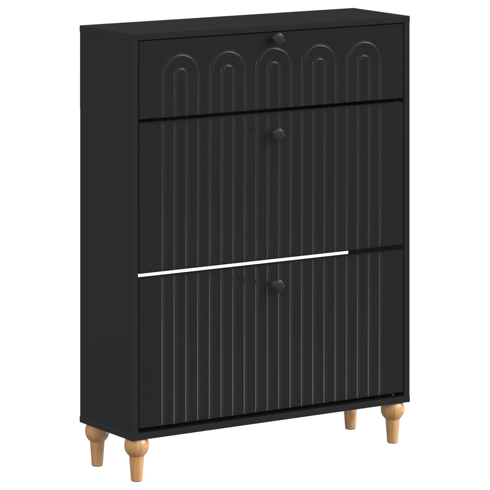 Batu skrynia ALKMAAR 78 x 24 x 103 cm Apdirbta mediena Juoda
