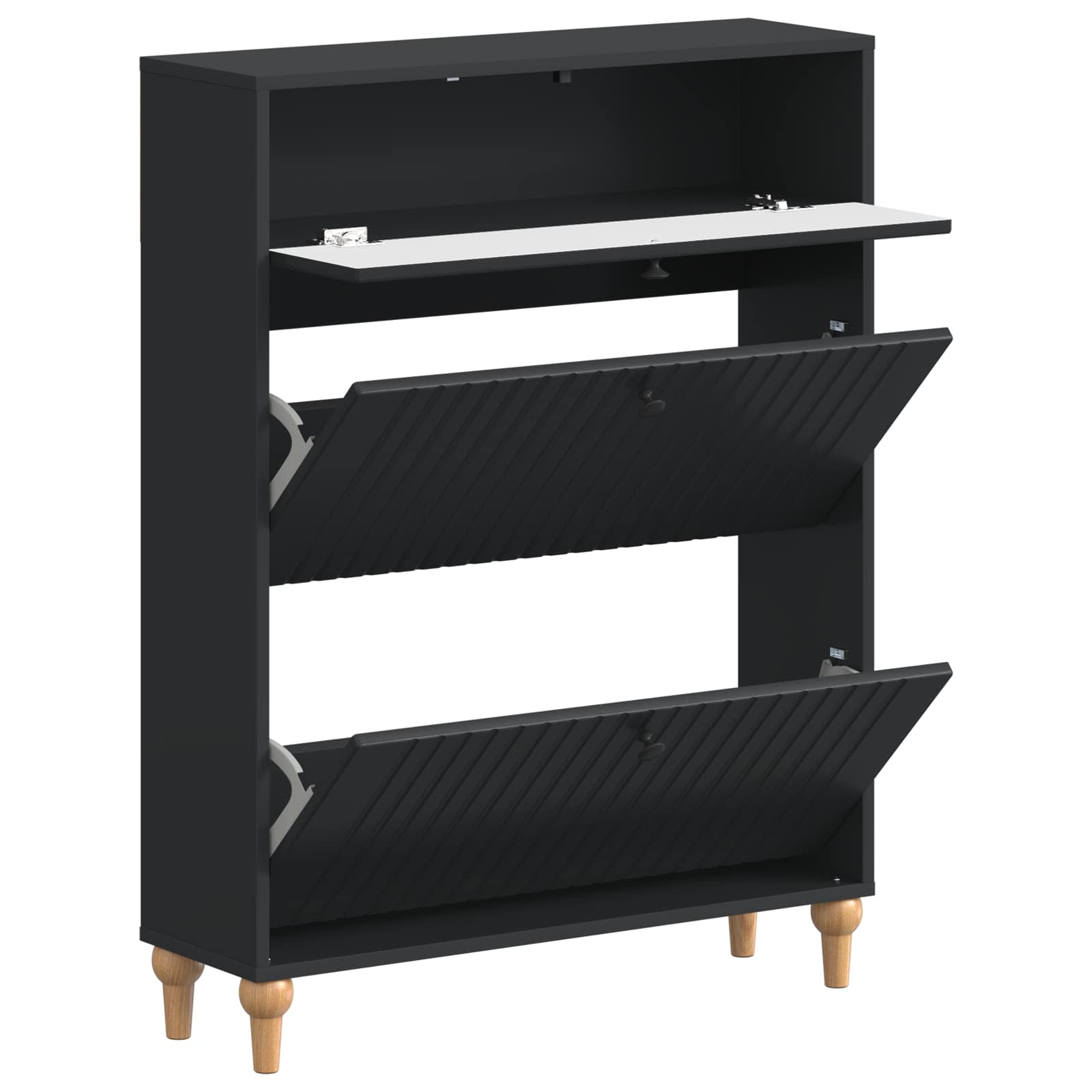 Batu skrynia ALKMAAR 78 x 24 x 103 cm Apdirbta mediena Juoda