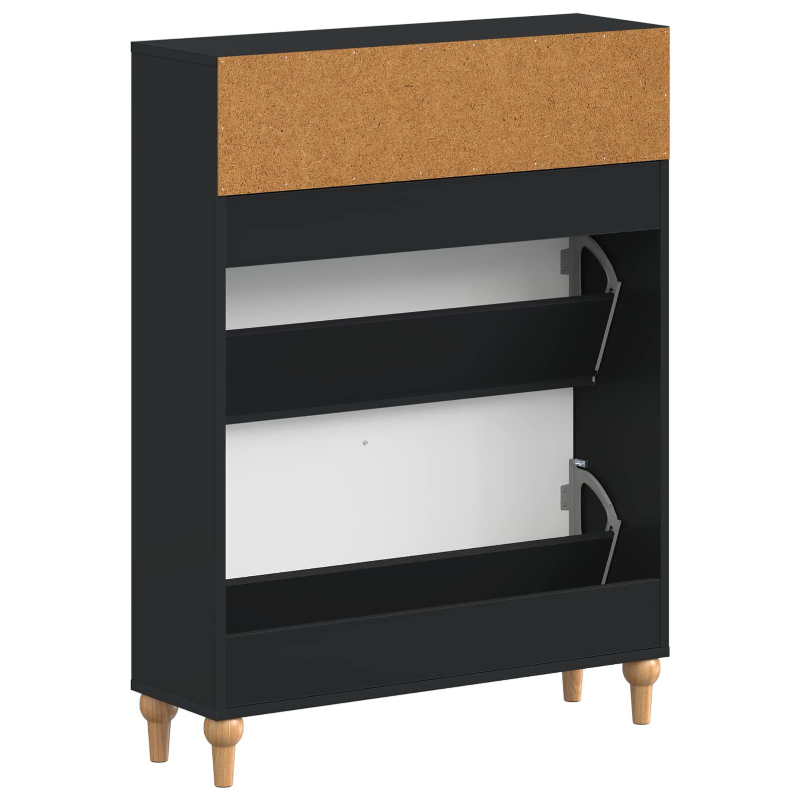 Batu skrynia ALKMAAR 78 x 24 x 103 cm Apdirbta mediena Juoda