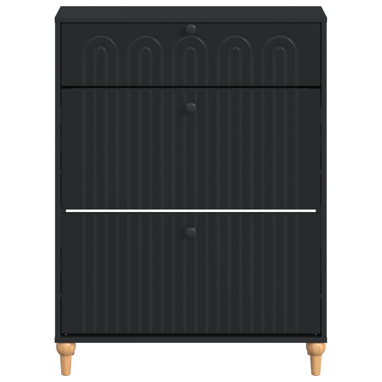 Batu skrynia ALKMAAR 78 x 24 x 103 cm Apdirbta mediena Juoda
