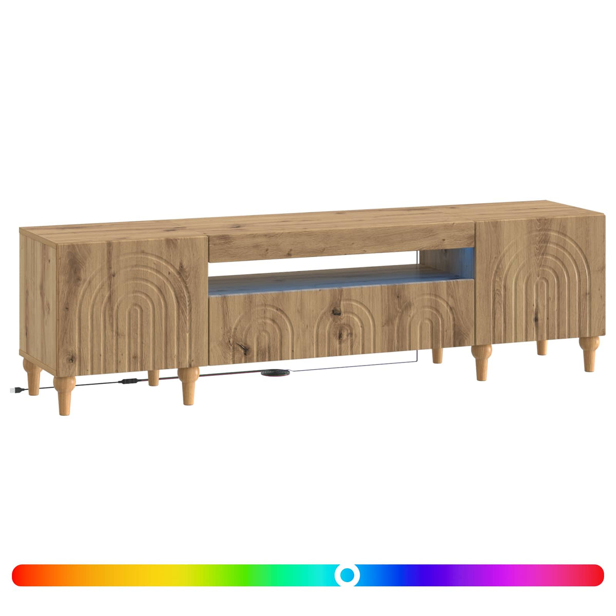 LED televizoriaus spintelė ALKMAAR Artisano ąžuolo