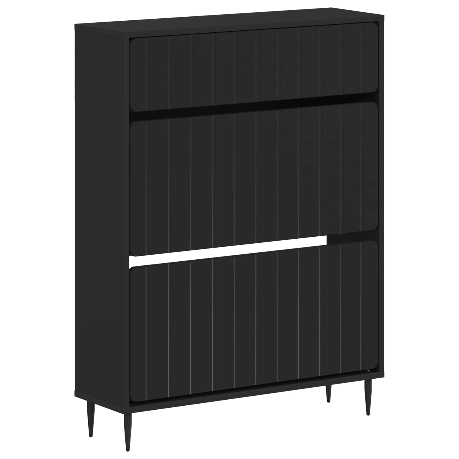 Batu skrynia ZWOLLE 78 x 24 x 103 cm Apdirbta mediena Juoda