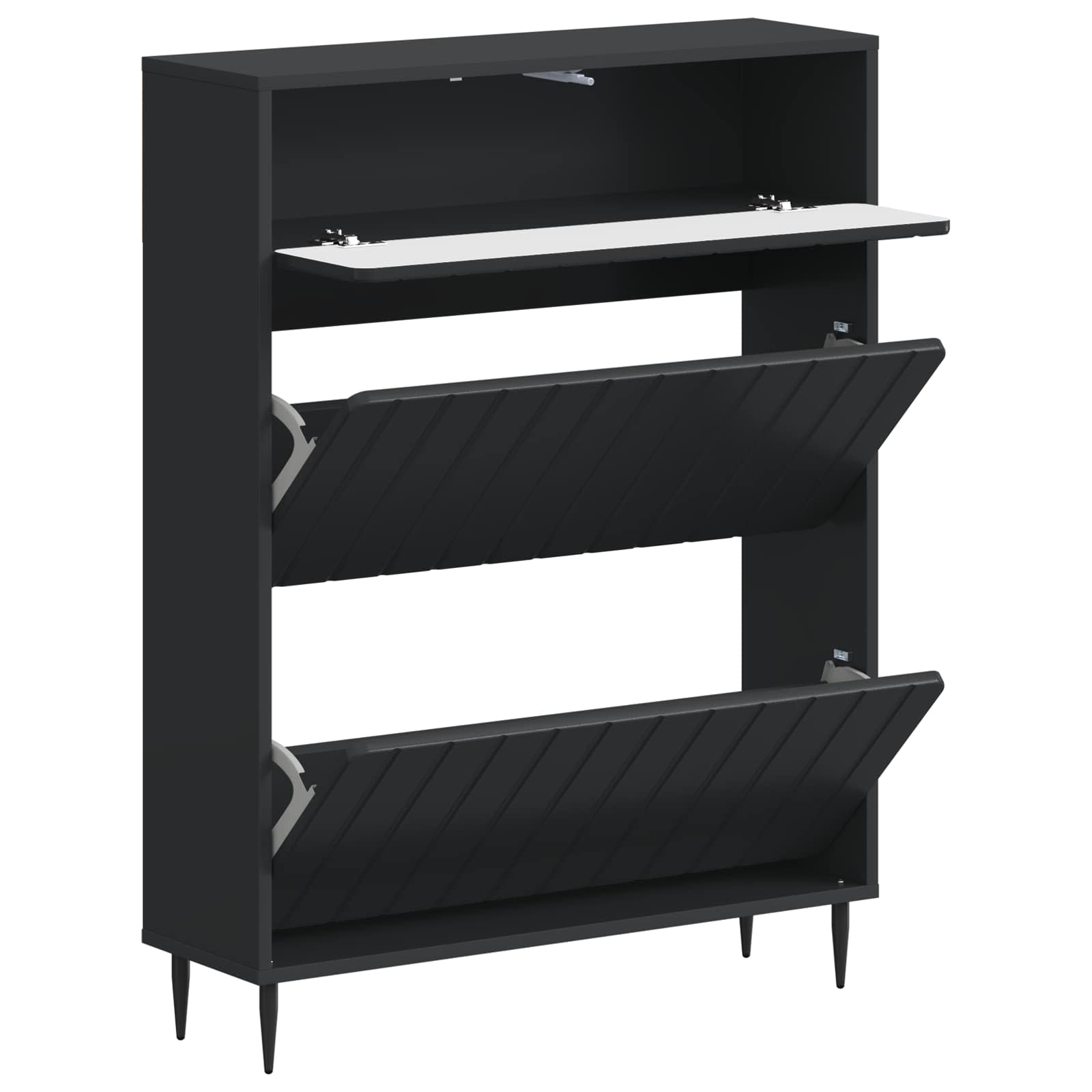 Batu skrynia ZWOLLE 78 x 24 x 103 cm Apdirbta mediena Juoda