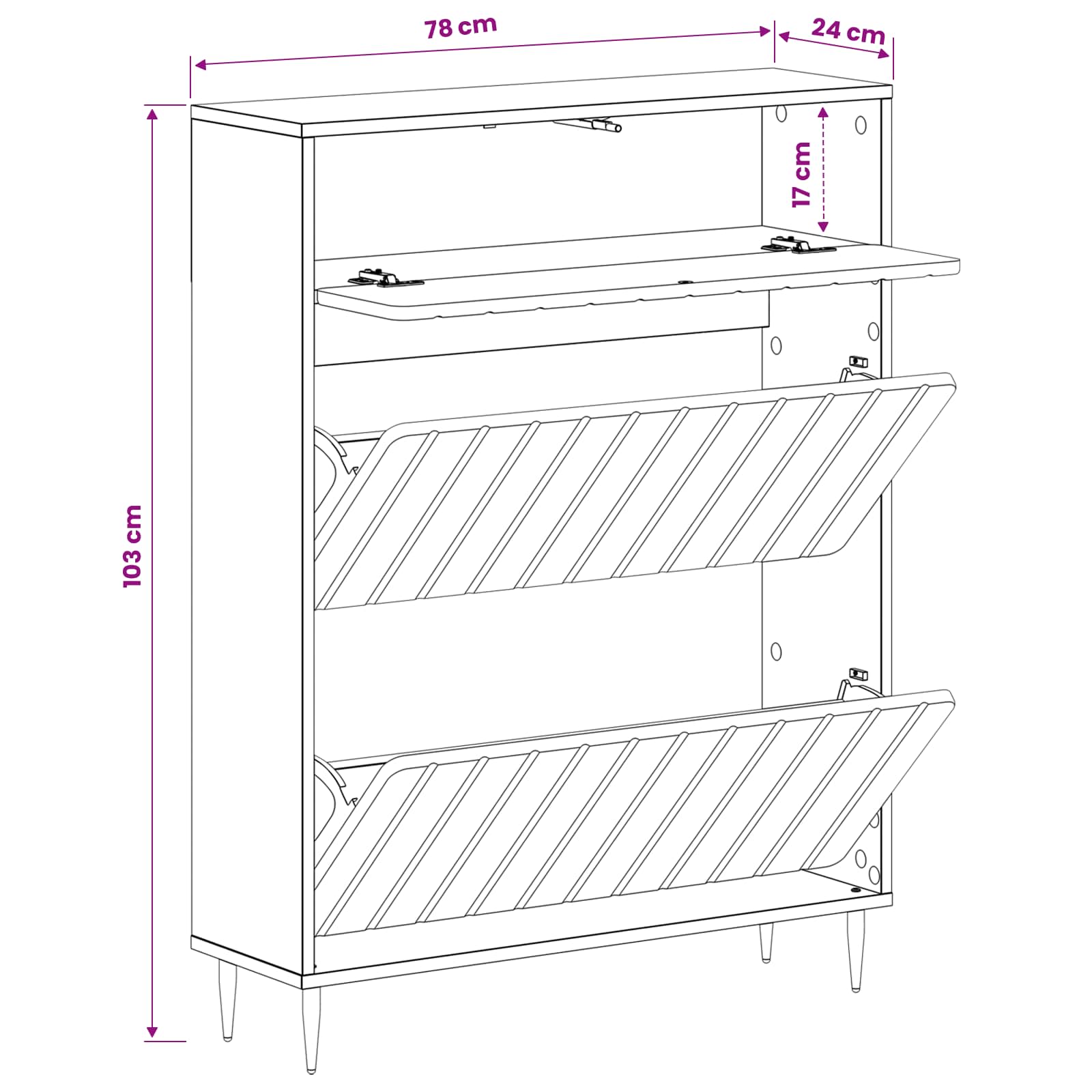 Batu skrynia ZWOLLE 78 x 24 x 103 cm Apdirbta mediena