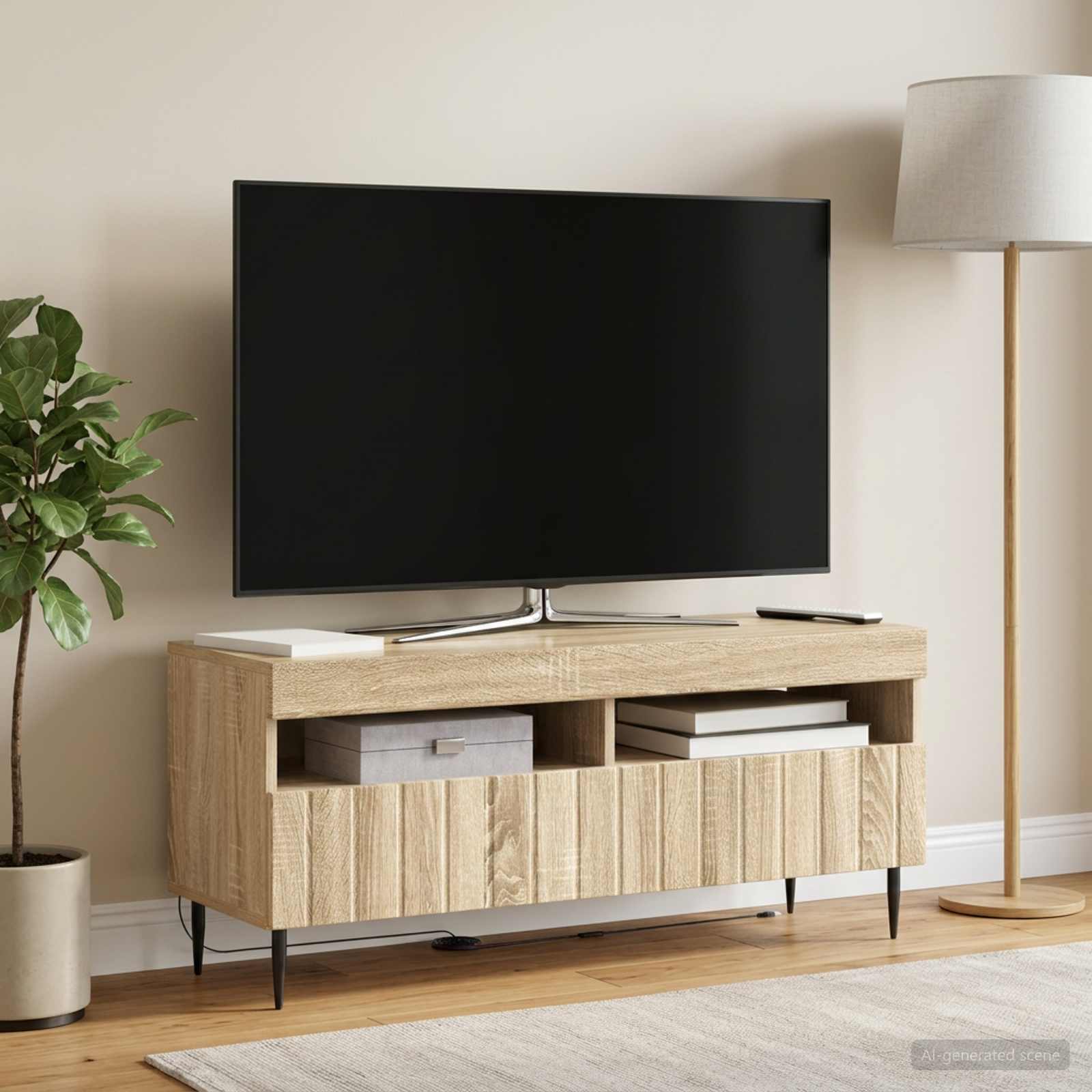 LED televizoriaus spintelė Sonoma ąžuolas Apdirbta mediena