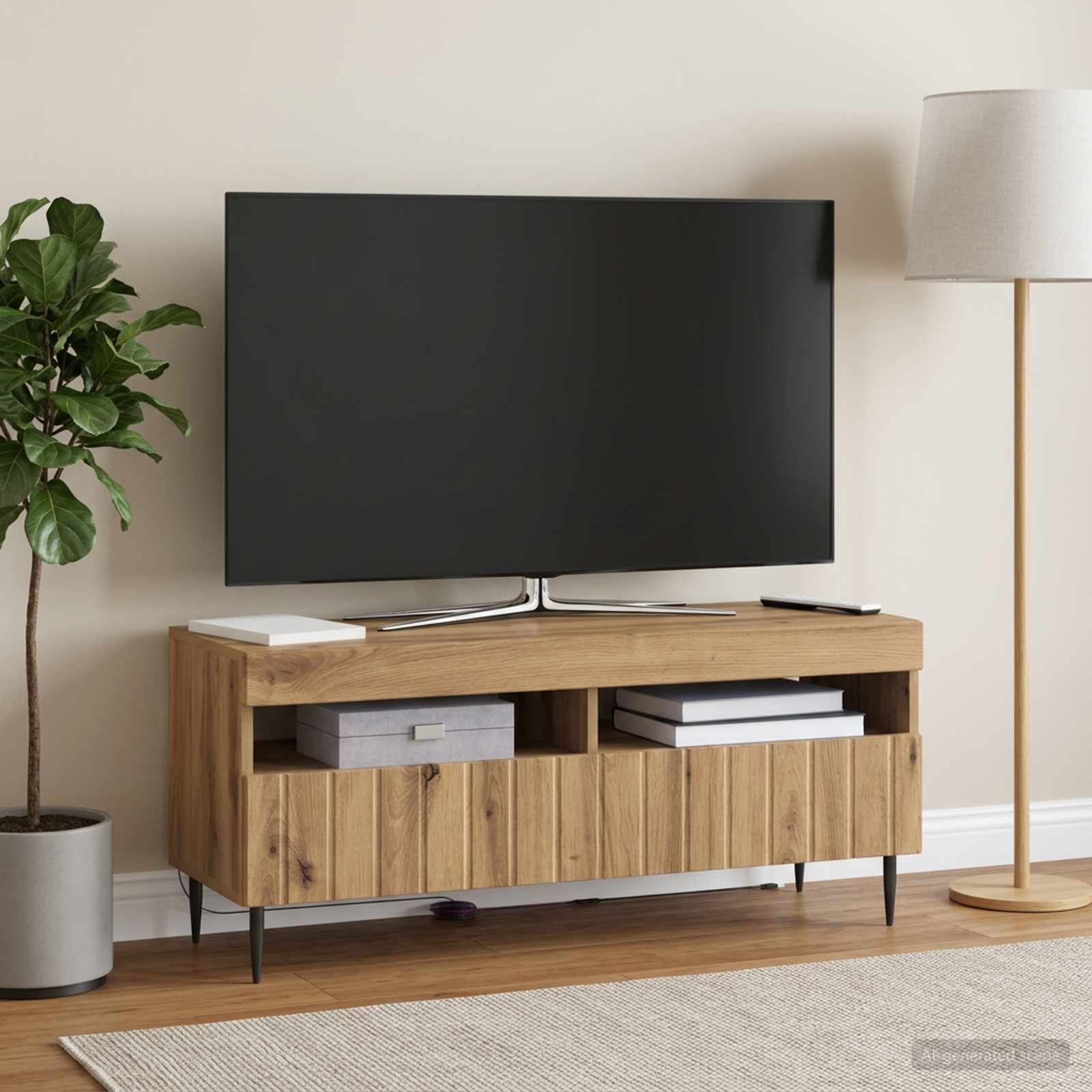 LED televizoriaus spintelė Artisano ąžuolo Apdirbta mediena