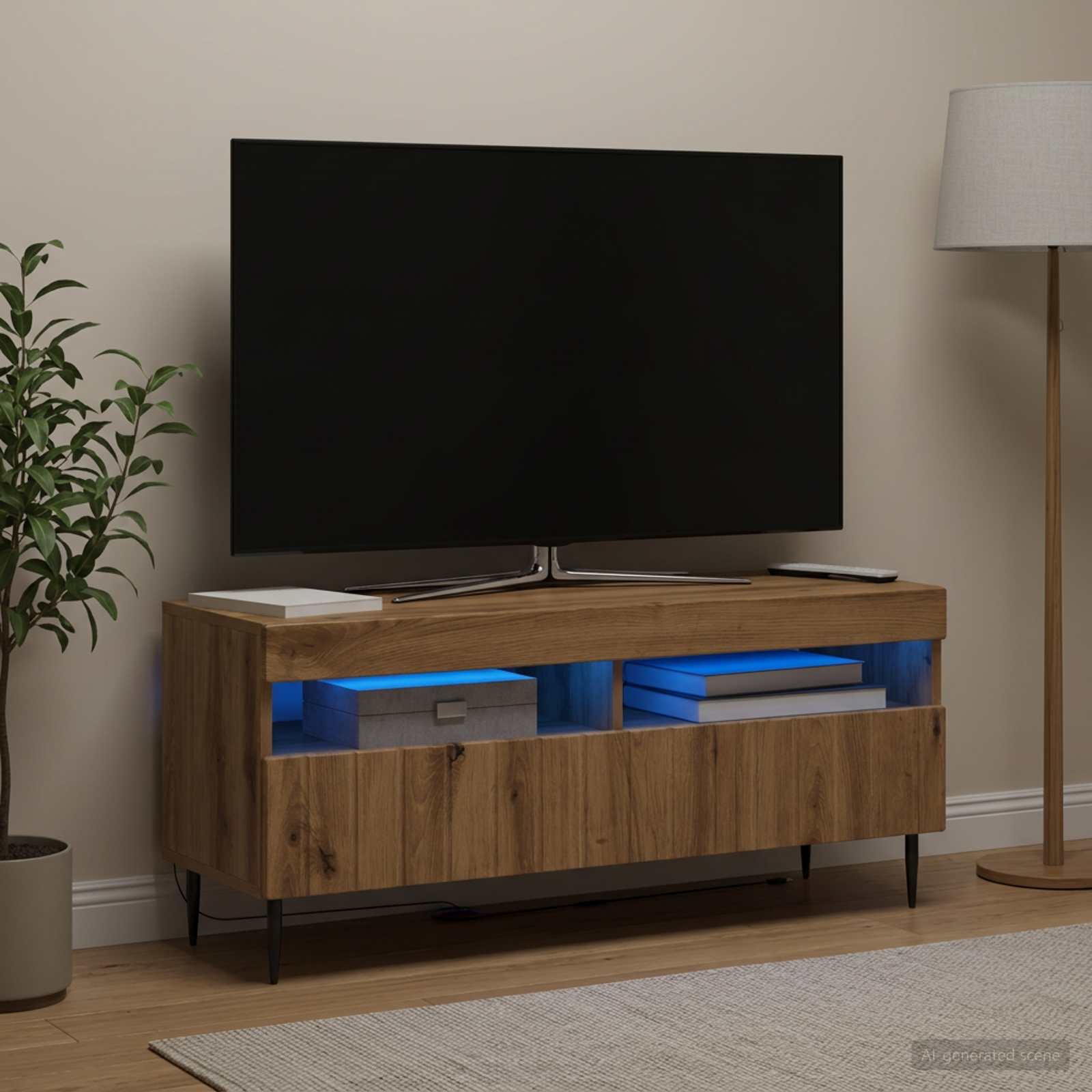LED televizoriaus spintelė Artisano ąžuolo Apdirbta mediena