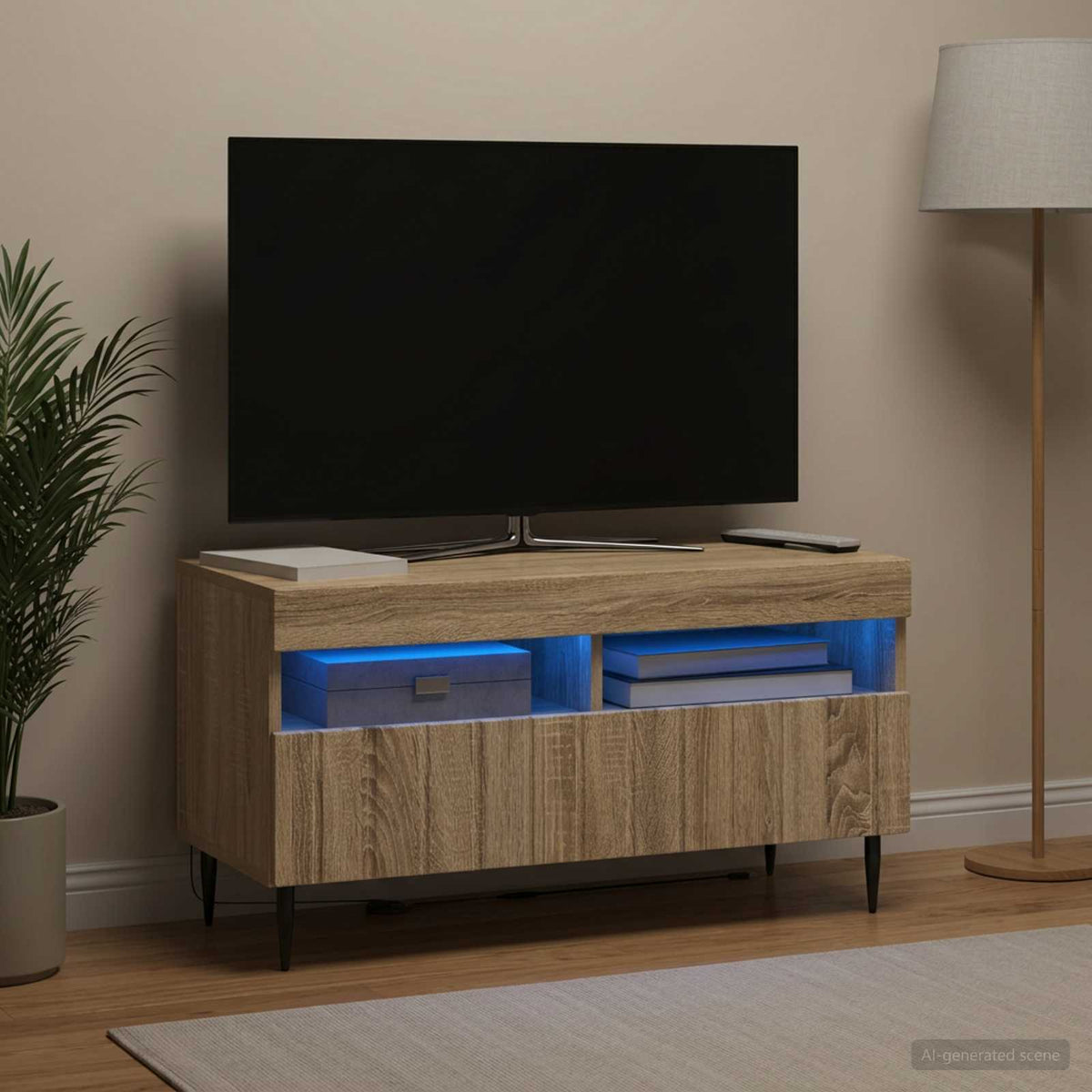 LED televizoriaus spintelė ZWOLLE Sonoma ąžuolas