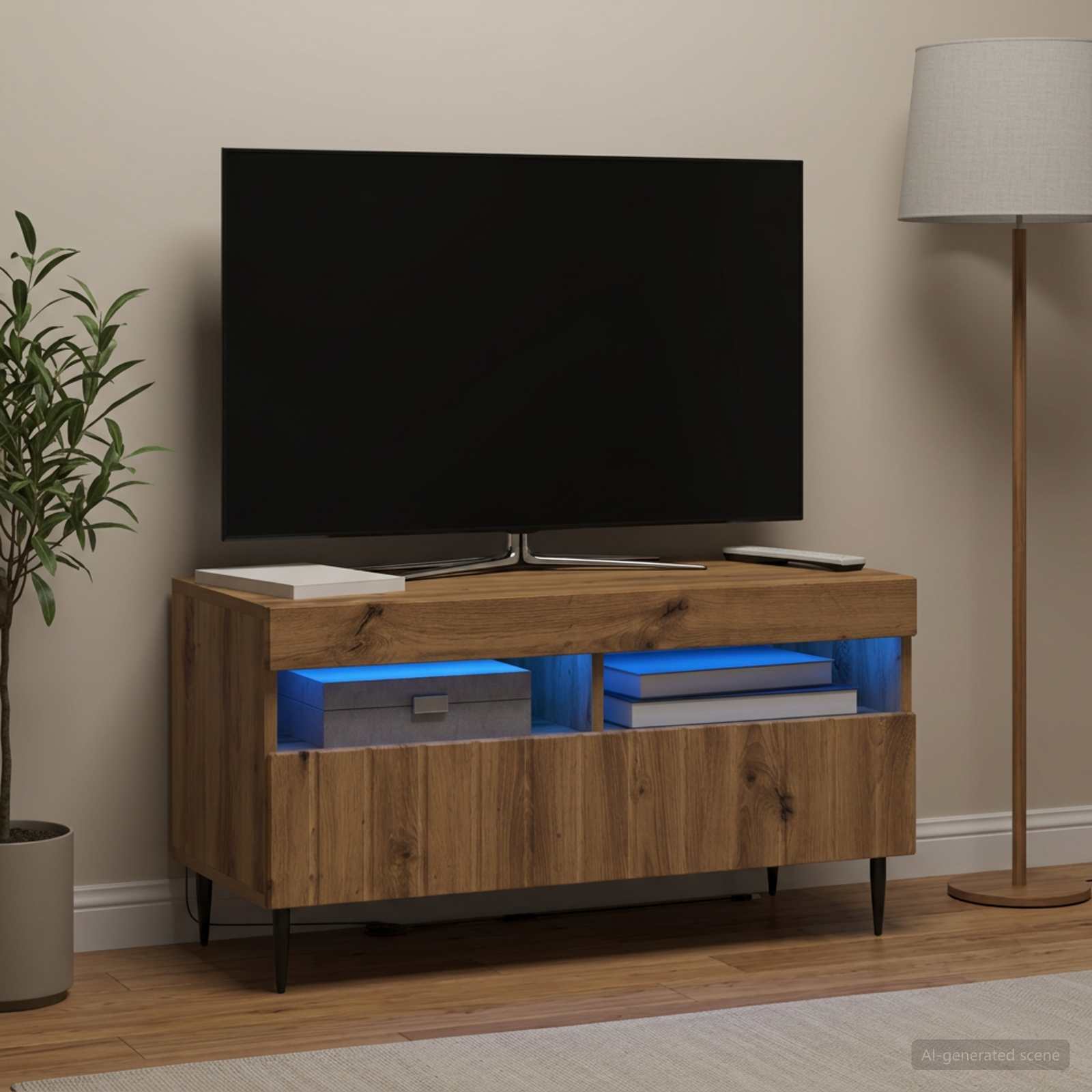 LED televizoriaus spintelė Artisano ąžuolo Apdirbta mediena