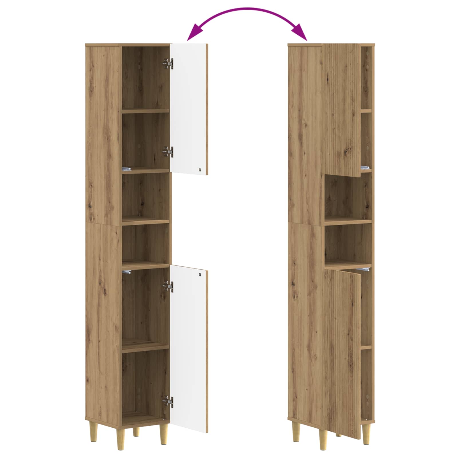 Vonios spintelė su atvira lentyna ARNHEM Artisano ąžuolo