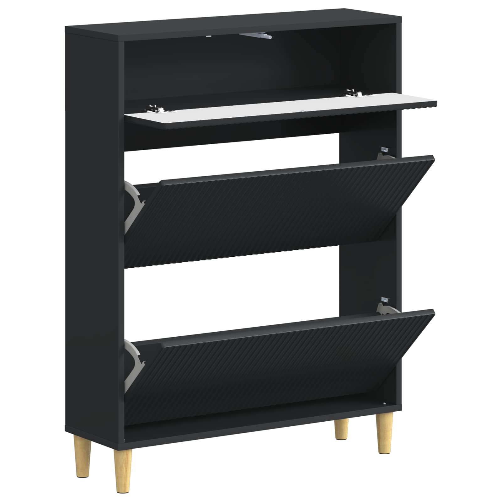 Batu skrynia ARNHEM 78 x 24 x 103 cm Apdirbta mediena Juoda