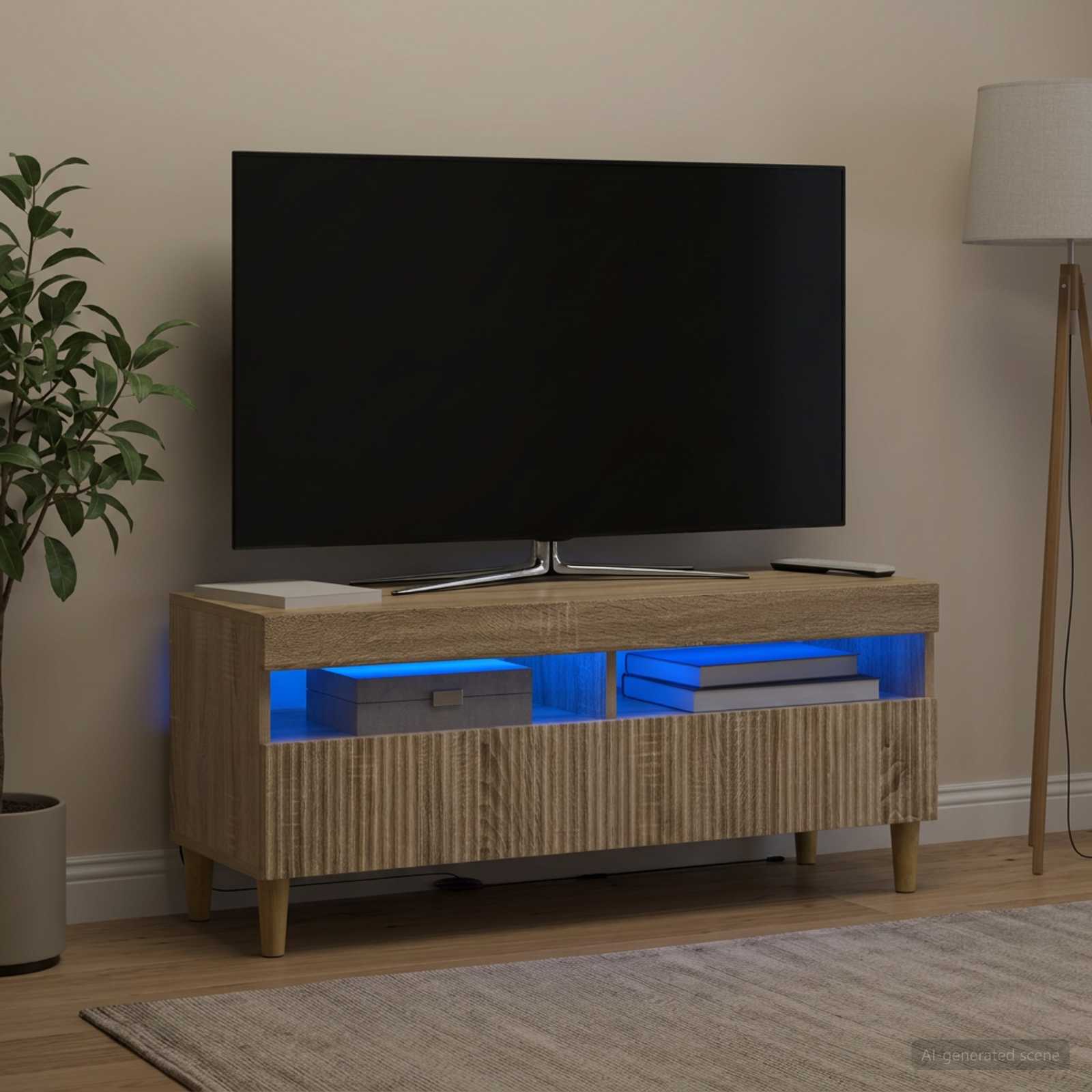 LED televizoriaus spintelė Sonoma ąžuolas Apdirbta mediena