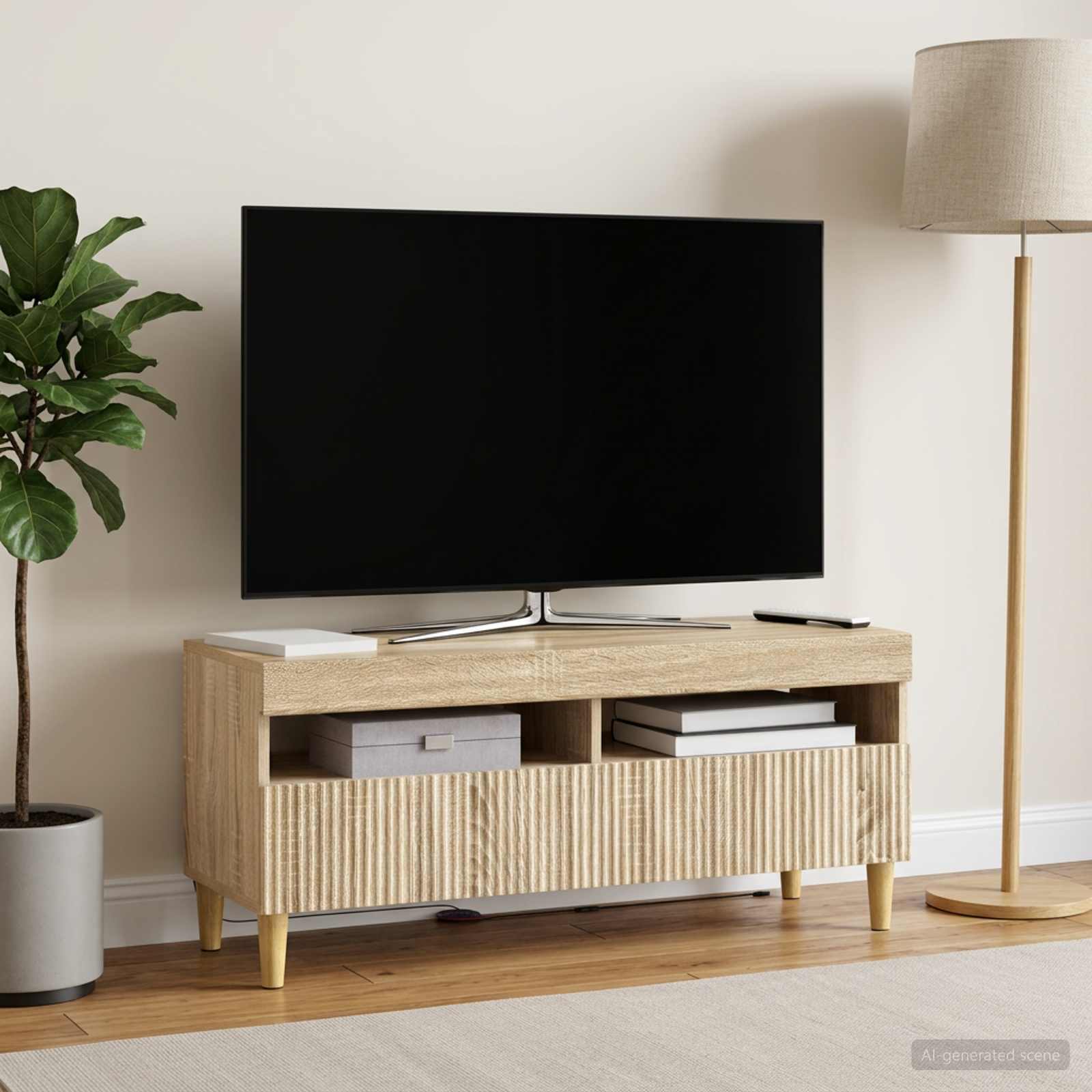 LED televizoriaus spintelė Sonoma ąžuolas Apdirbta mediena