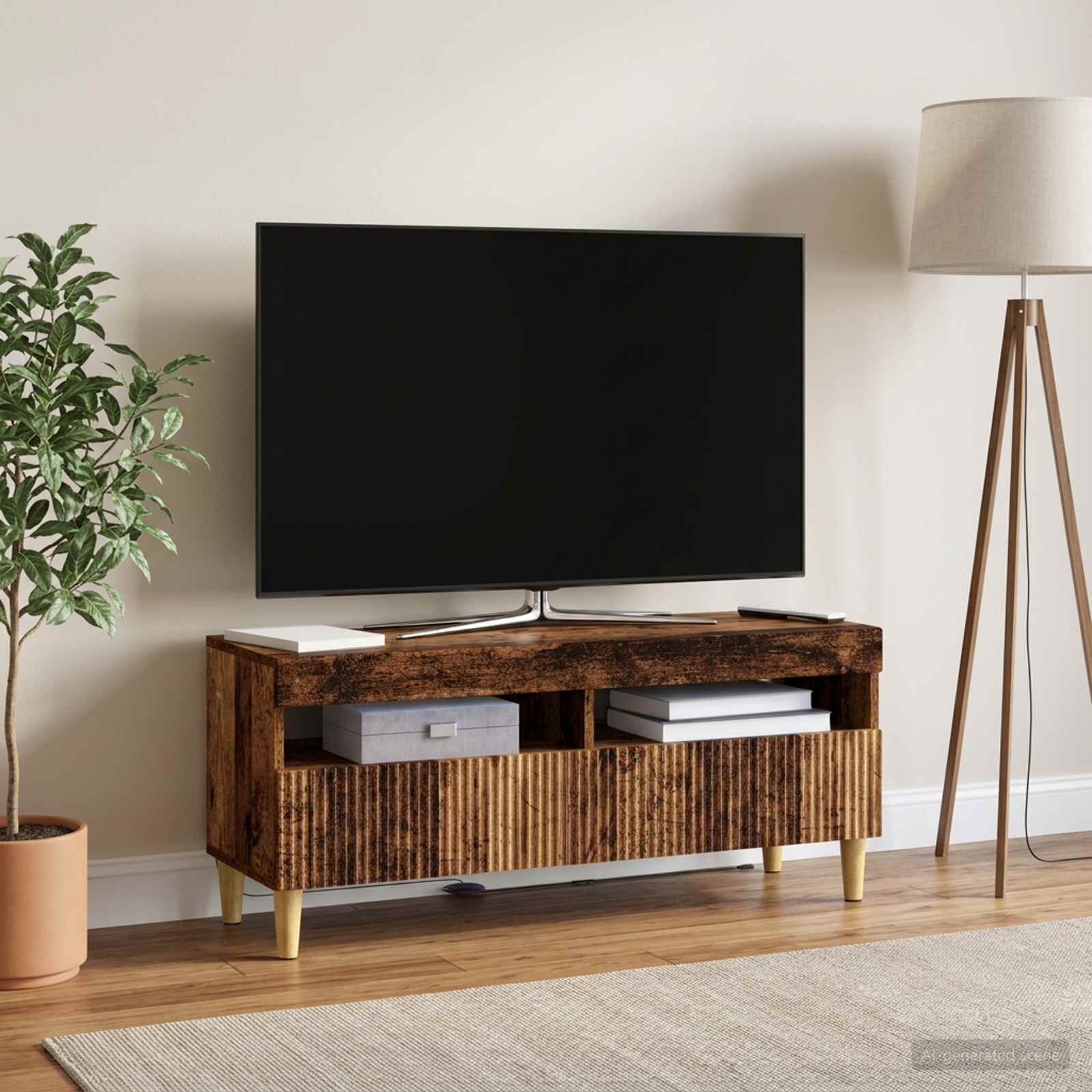 LED televizoriaus spintelė Sendintos medienos Apdirbta mediena