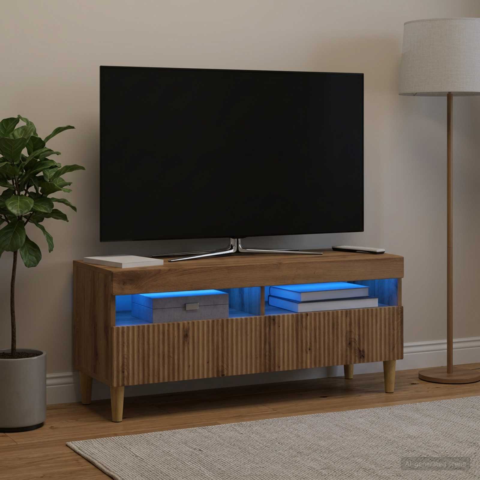 LED televizoriaus spintelė Artisano ąžuolo Apdirbta mediena