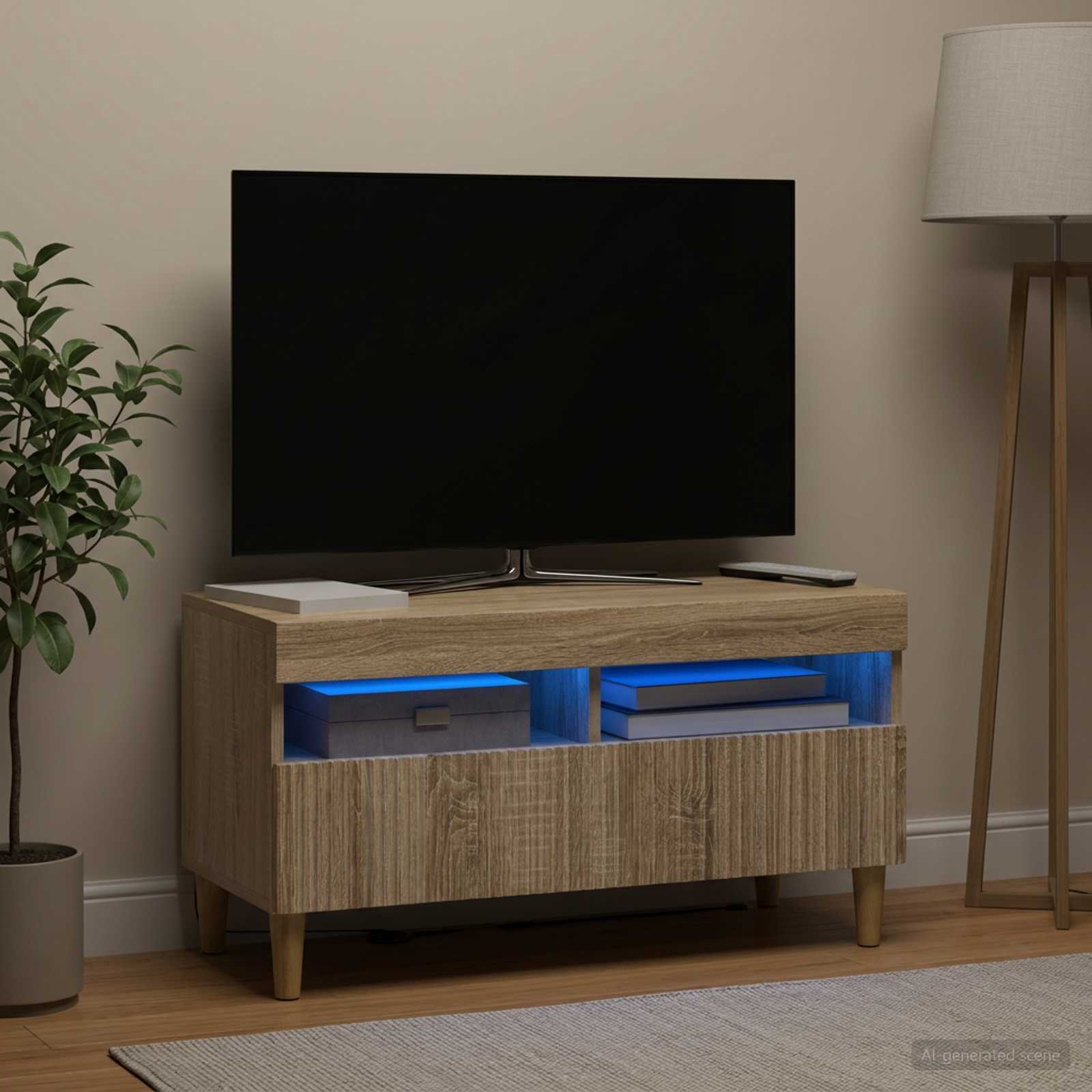 LED televizoriaus spintelė Sonoma ąžuolas Apdirbta mediena
