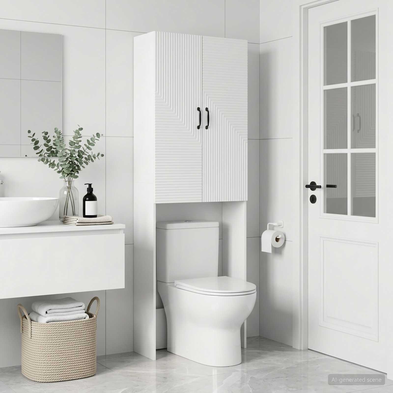 Tualeto spintelė HAARLEM Balta 66 x 25,5 x 190 cm