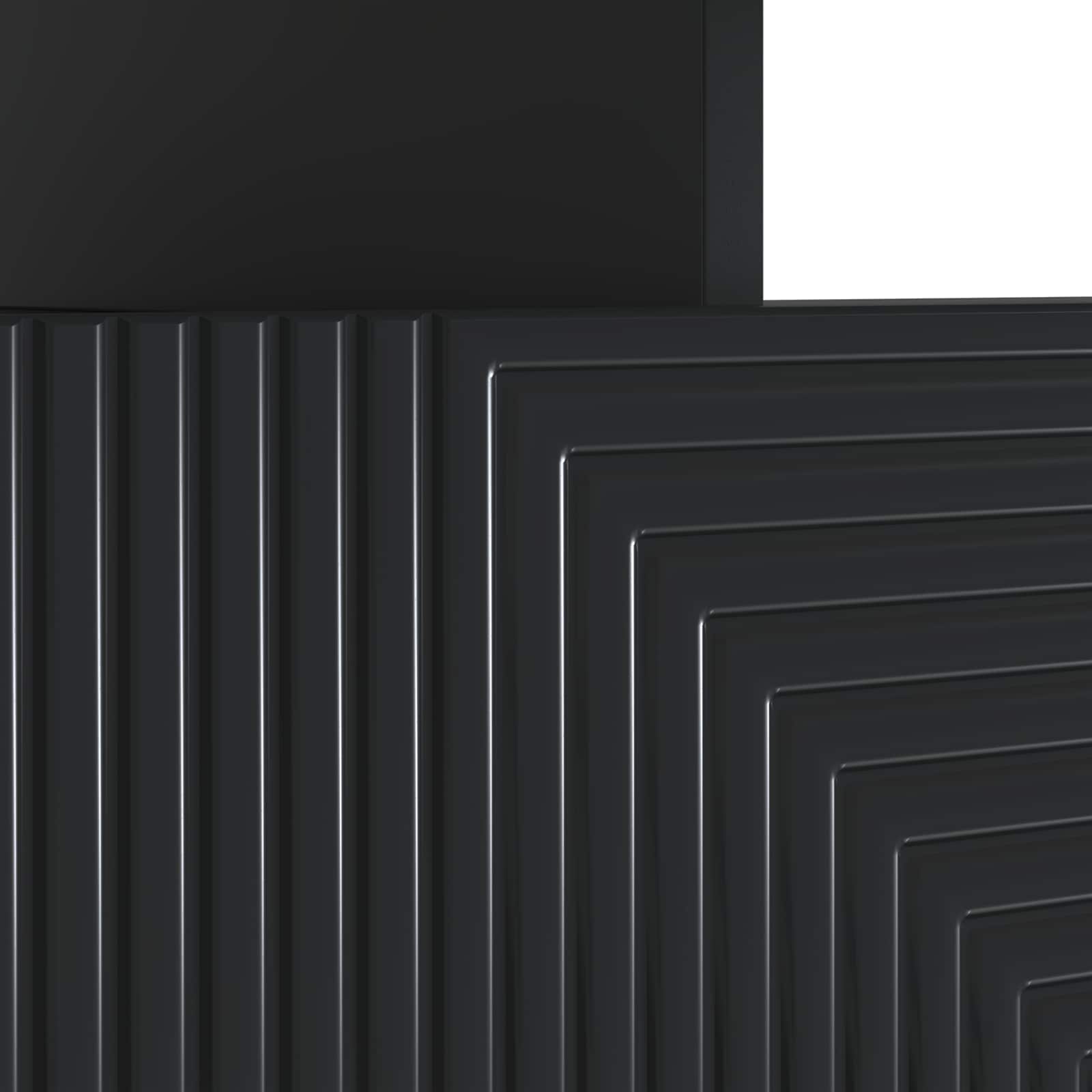 LED televizoriaus spintelė Juoda Apdirbta mediena