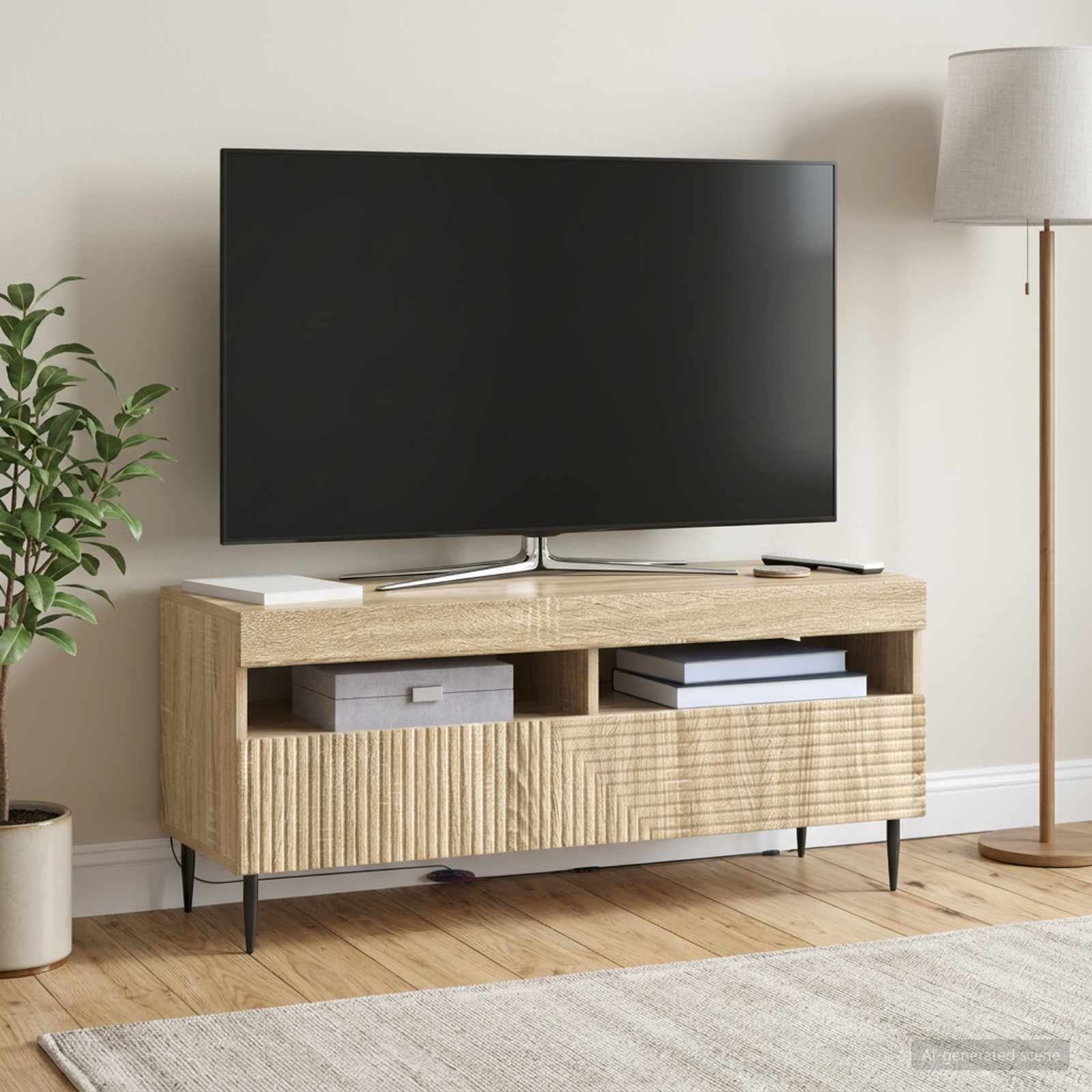 LED televizoriaus spintelė Sonoma ąžuolas Apdirbta mediena