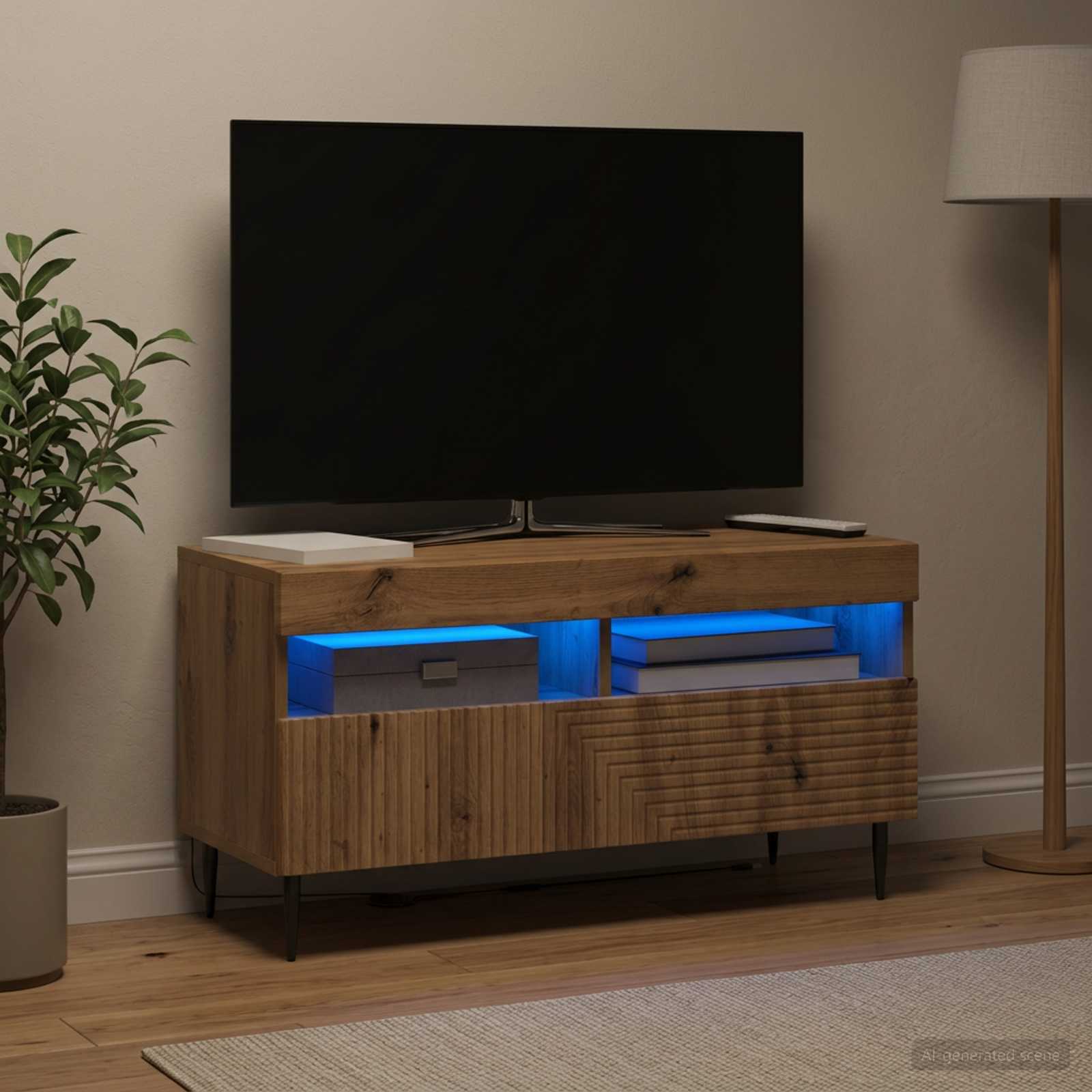 LED televizoriaus spintelė Artisano ąžuolo Apdirbta mediena