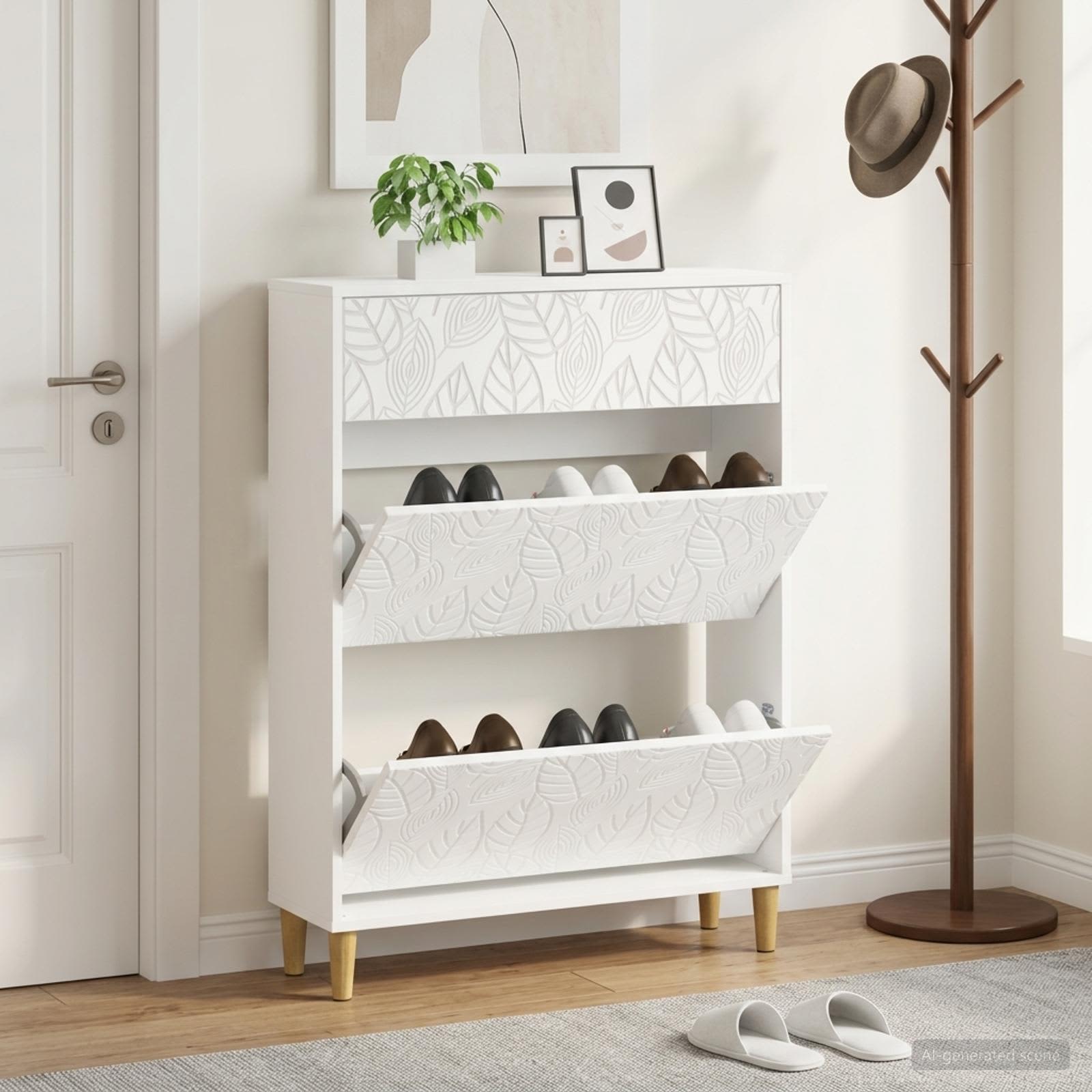 Batu skrynia DELFT 78 x 24 x 103 cm Apdirbta mediena Balta