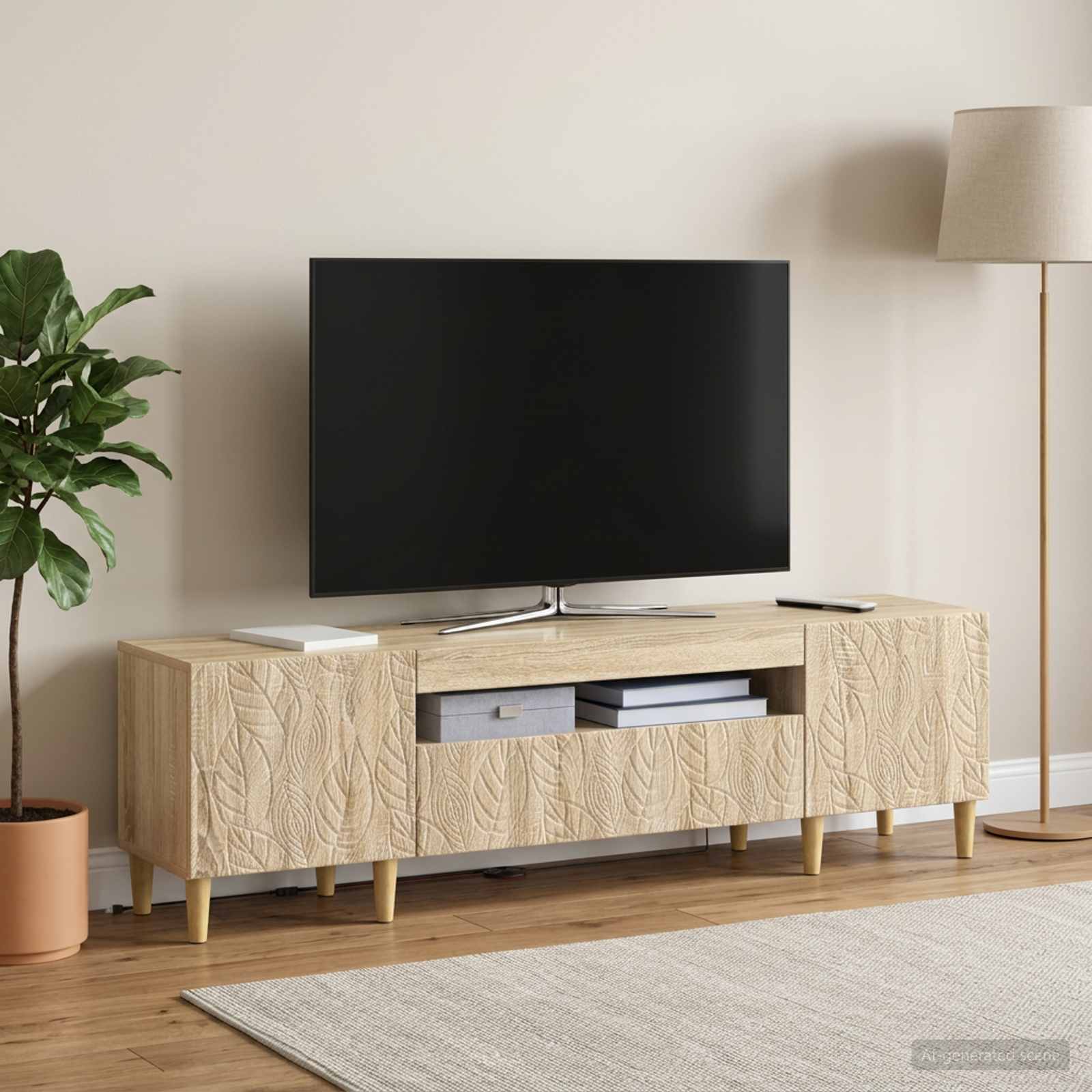 LED televizoriaus spintelė Sonoma ąžuolas Apdirbta mediena