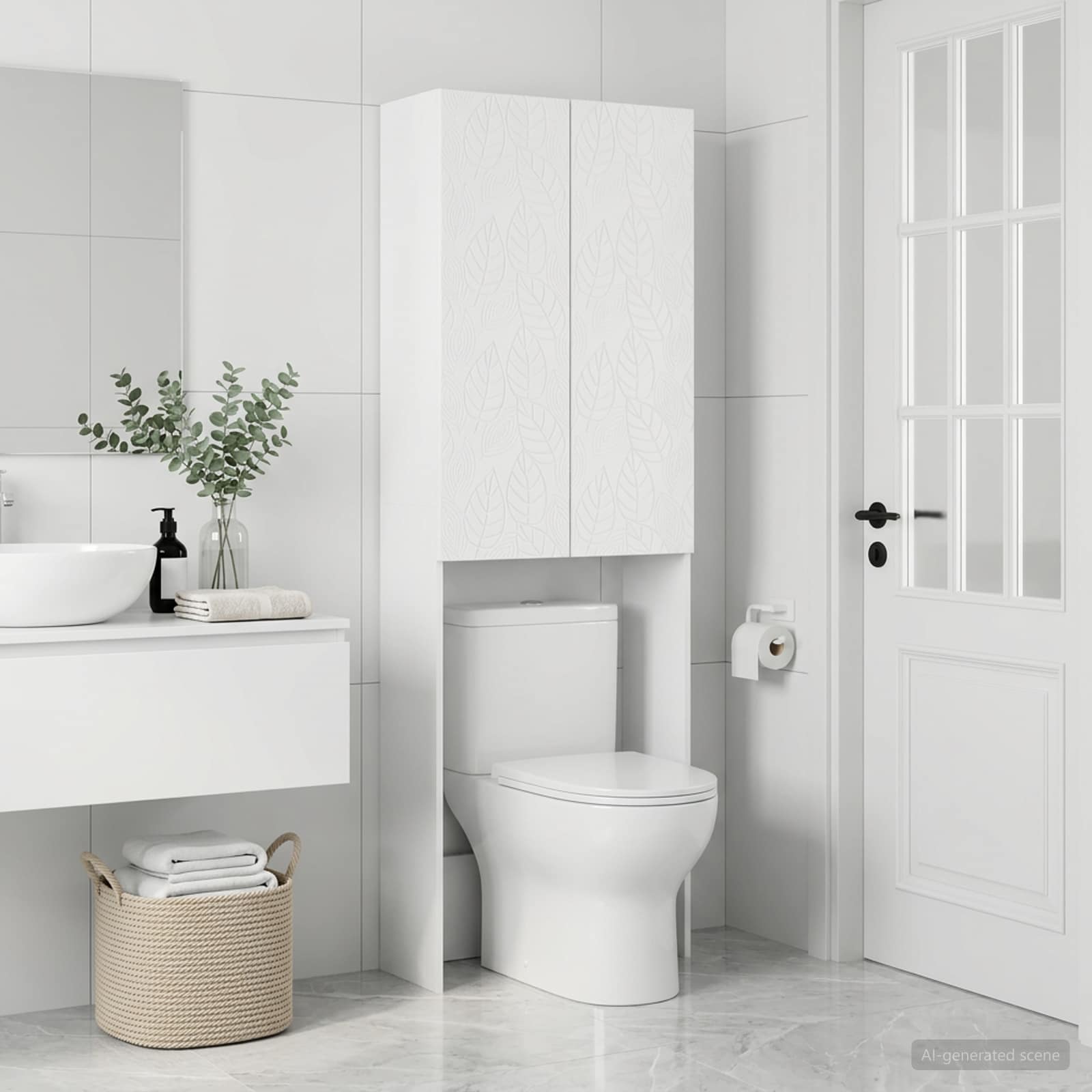 Tualeto spintelė DELFT Balta 66 x 25,5 x 190 cm