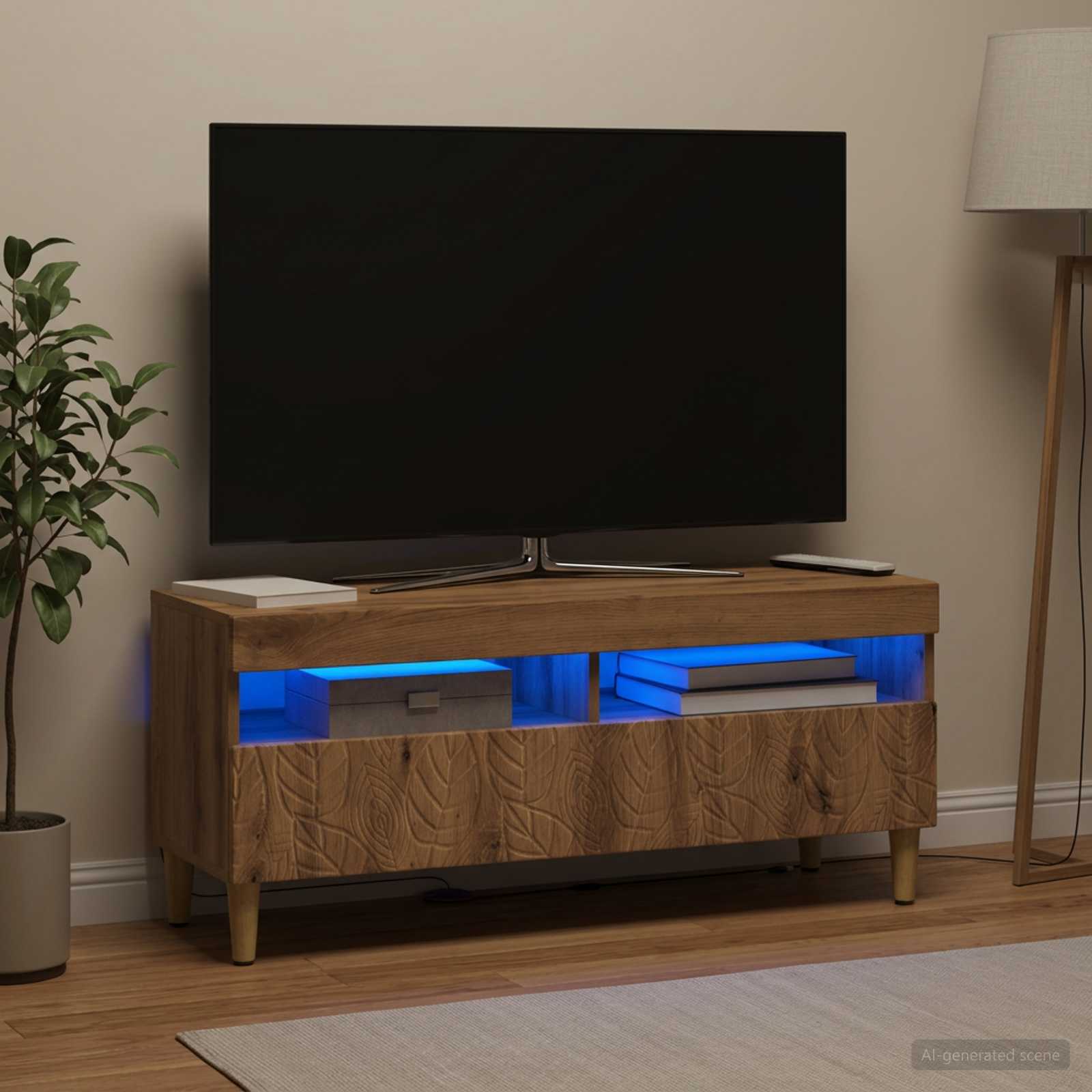 LED televizoriaus spintelė Artisano ąžuolo Apdirbta mediena